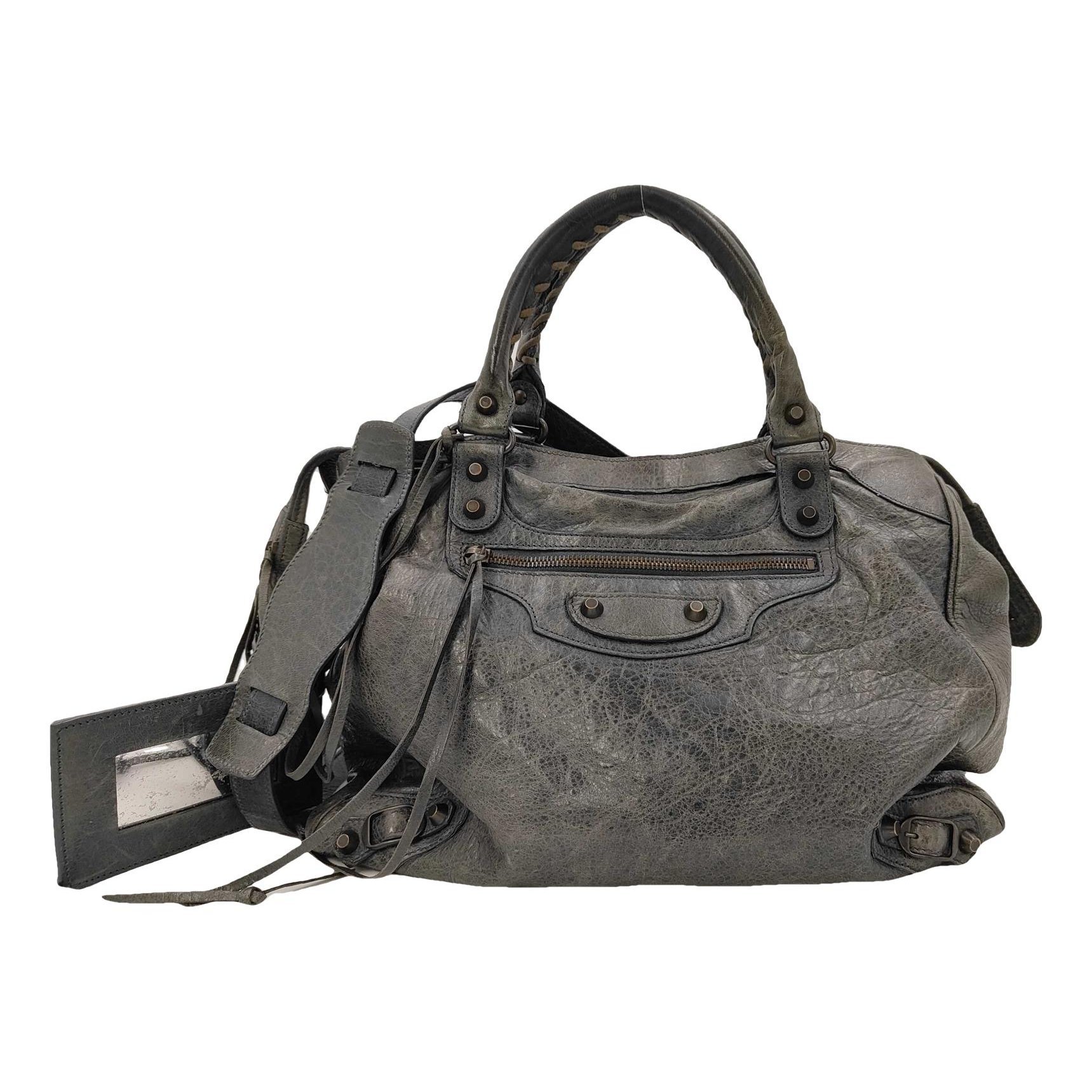 City leather handbag