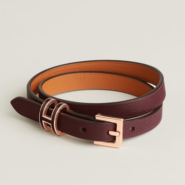 Bordeaux Pop H Double Tour Bracelet