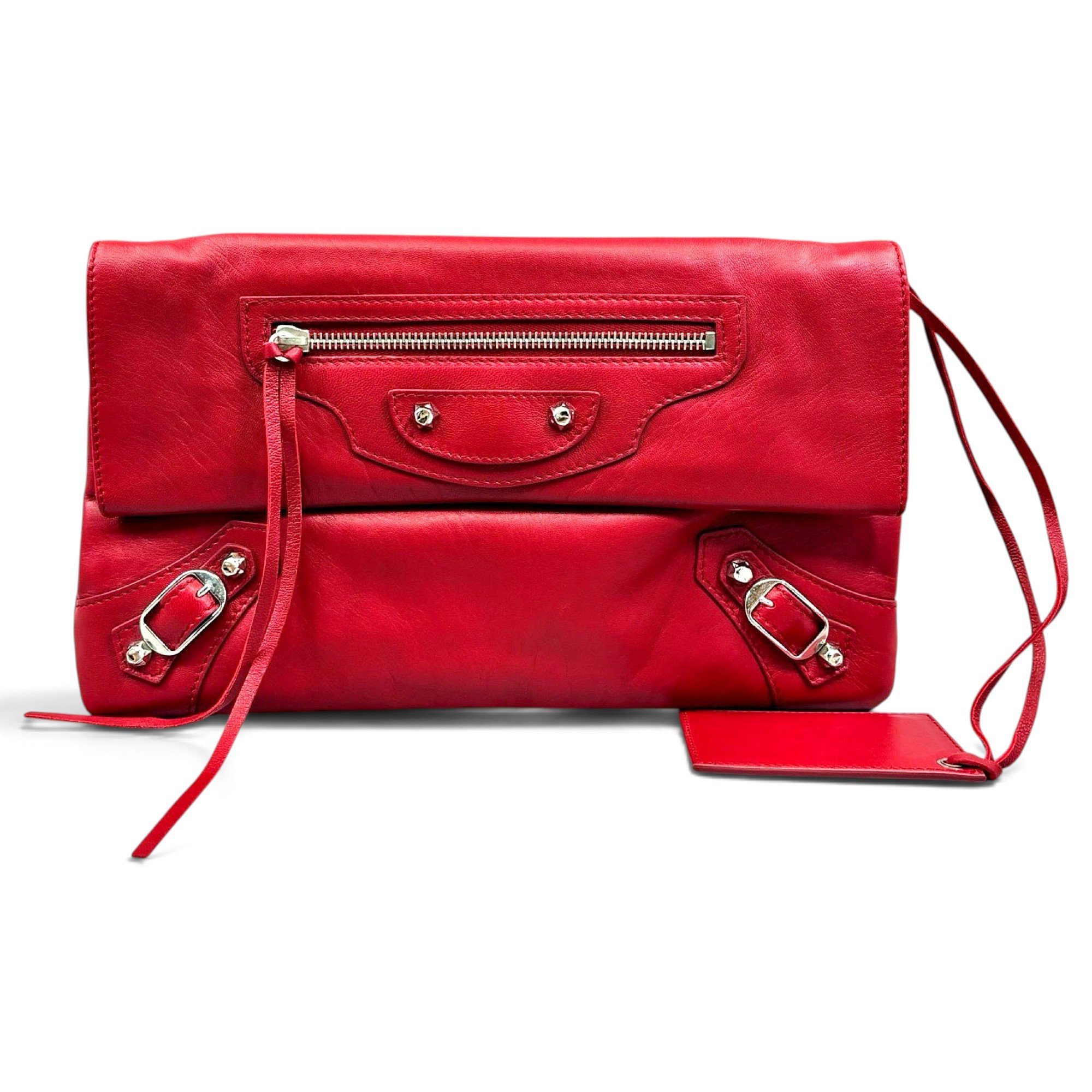 Leather clutch bag