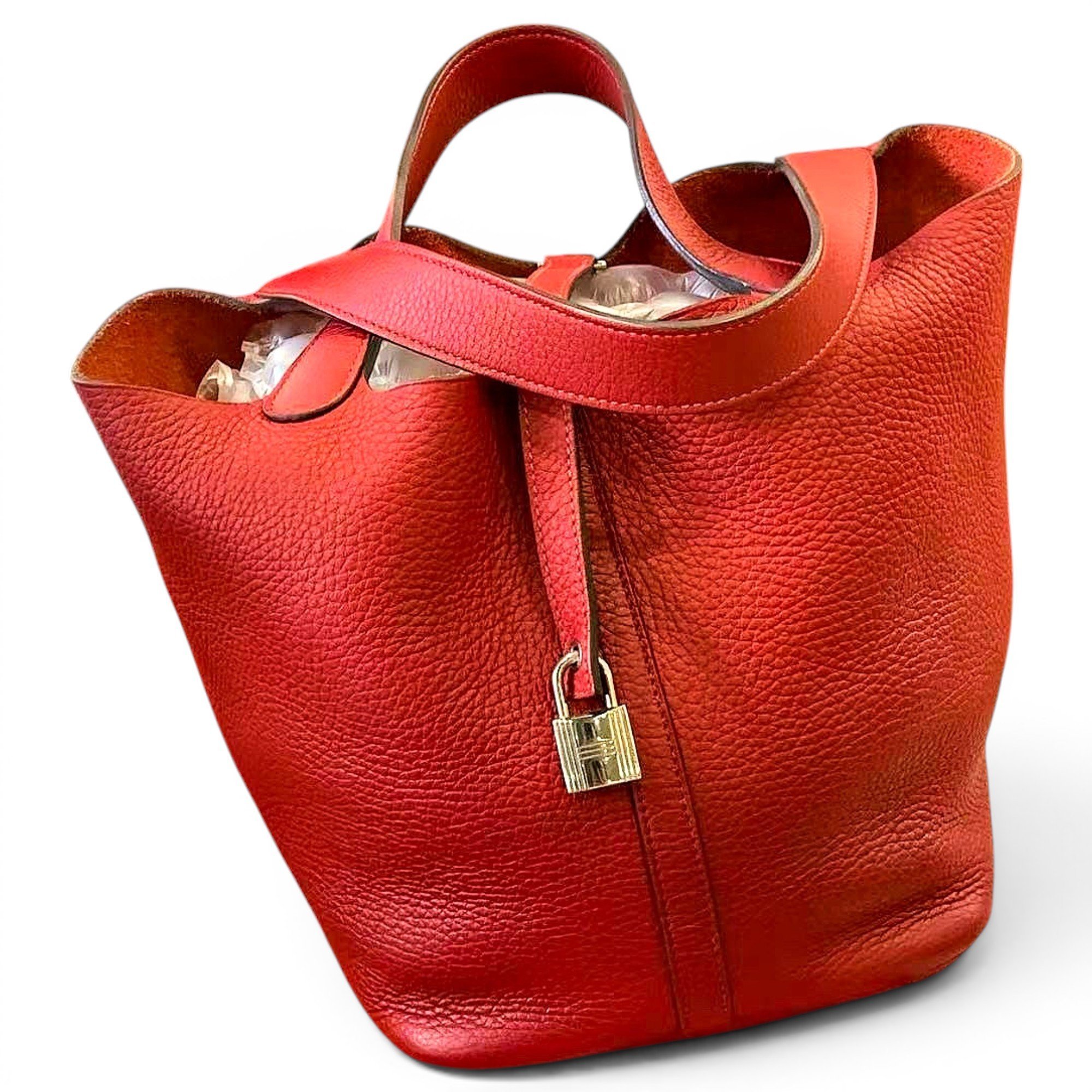 Picotin leather tote