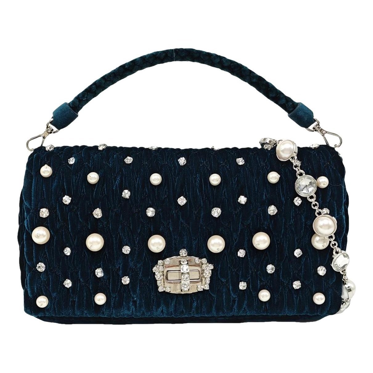 Miu Crystal cloth handbag