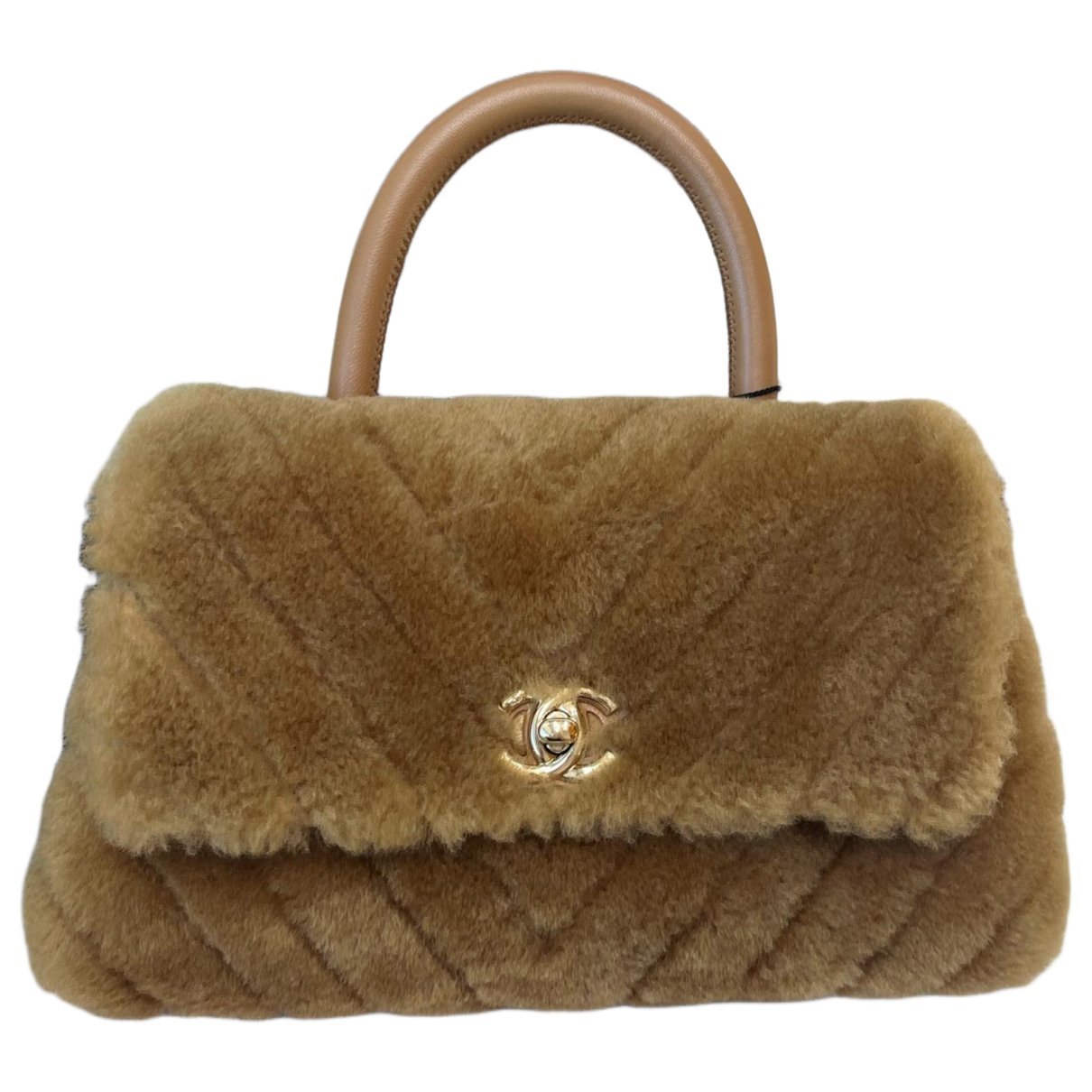 Coco Handle wool handbag