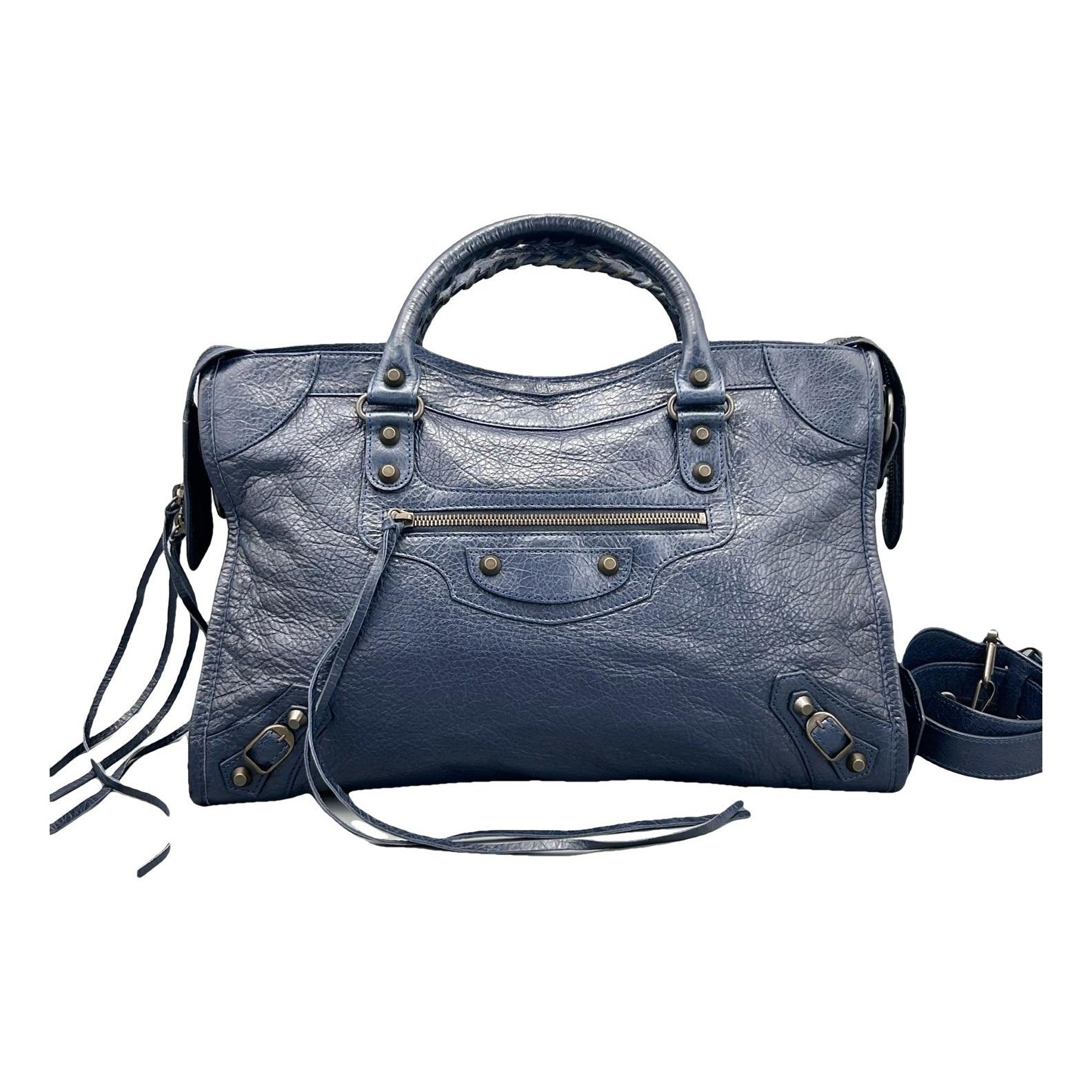 City leather handbag