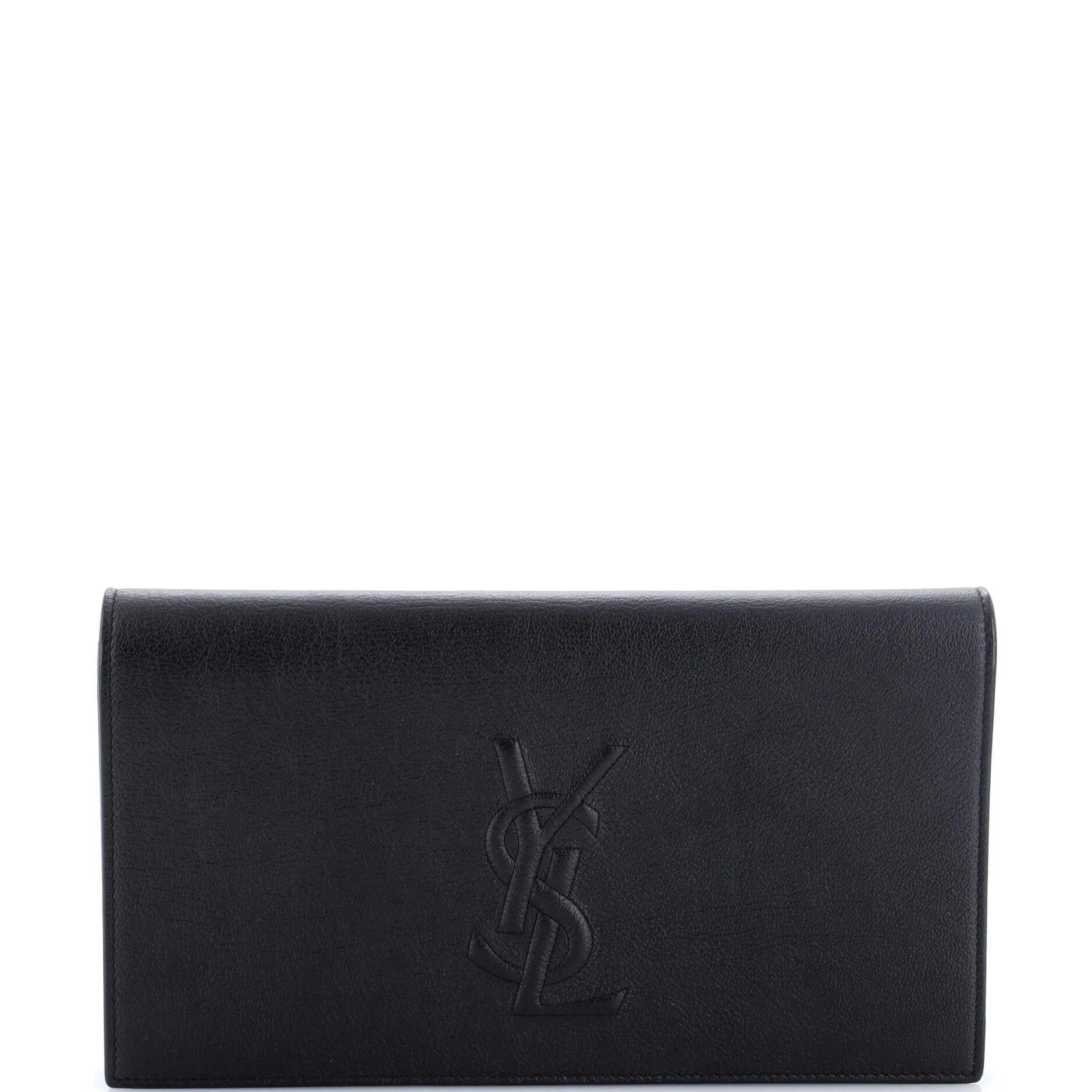 Leather clutch bag