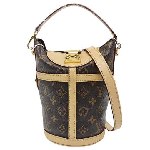 Duffle leather handbag