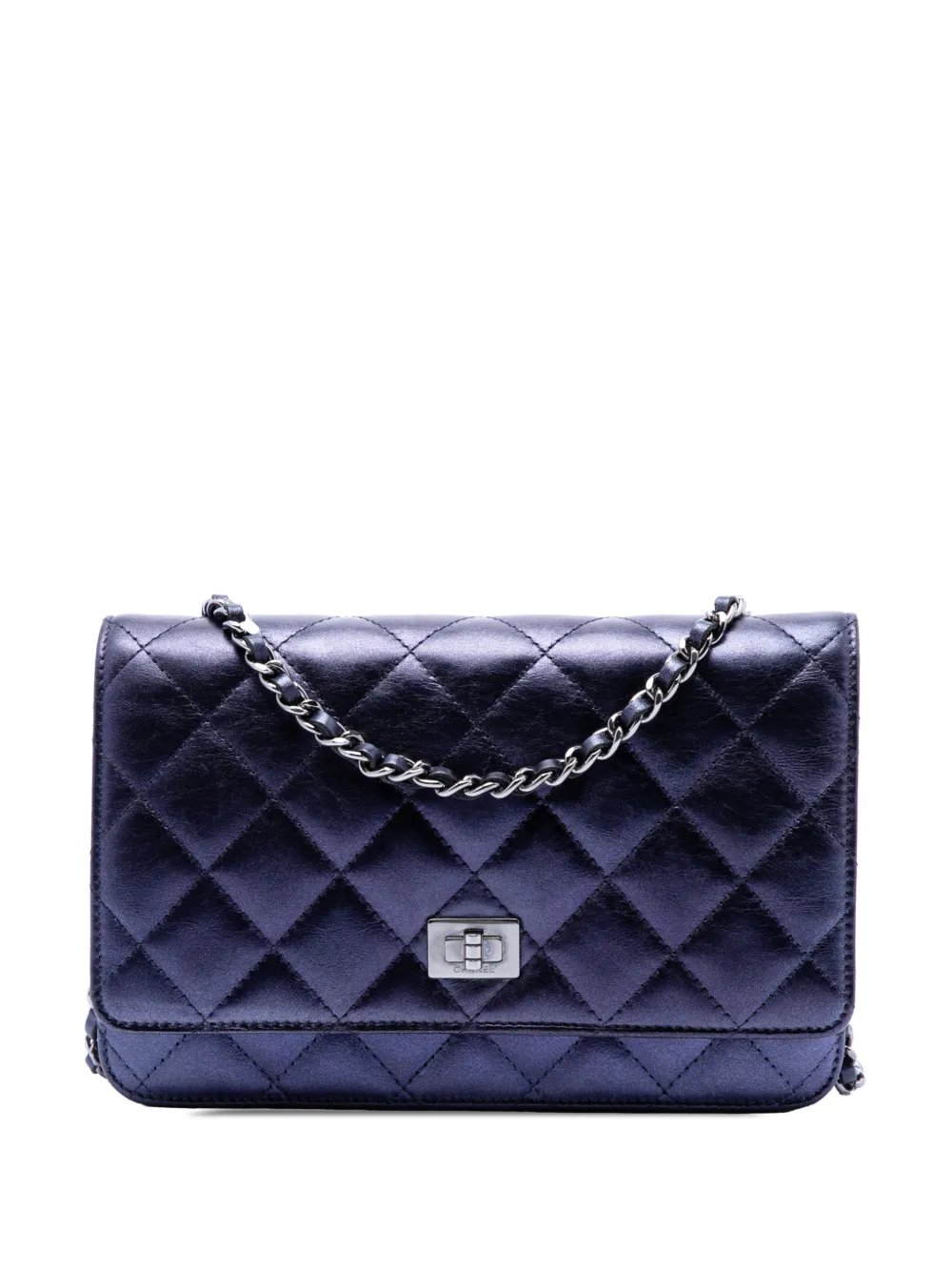 2008-2009 Quilted Shiny Aged Calfskin Reissue 2.55 Wallet on Chain crossbody bag