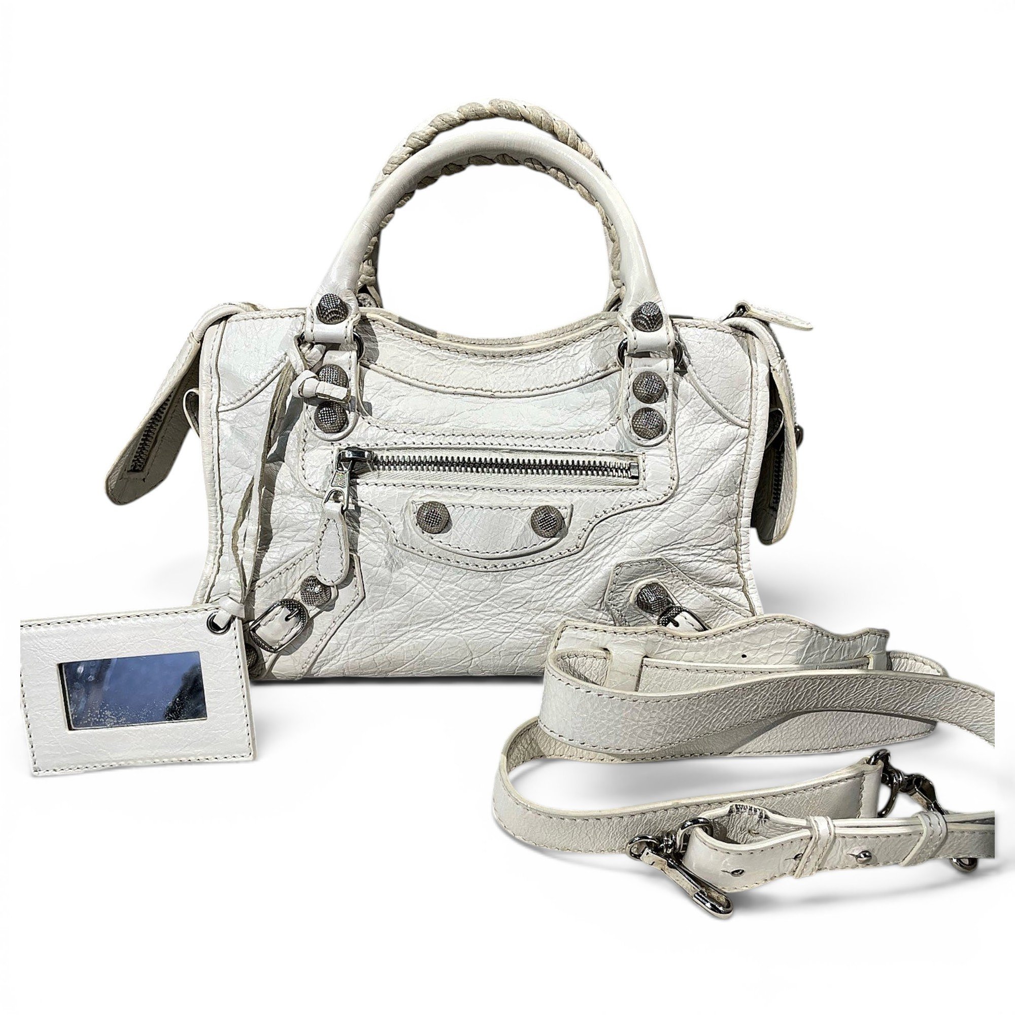 City leather handbag