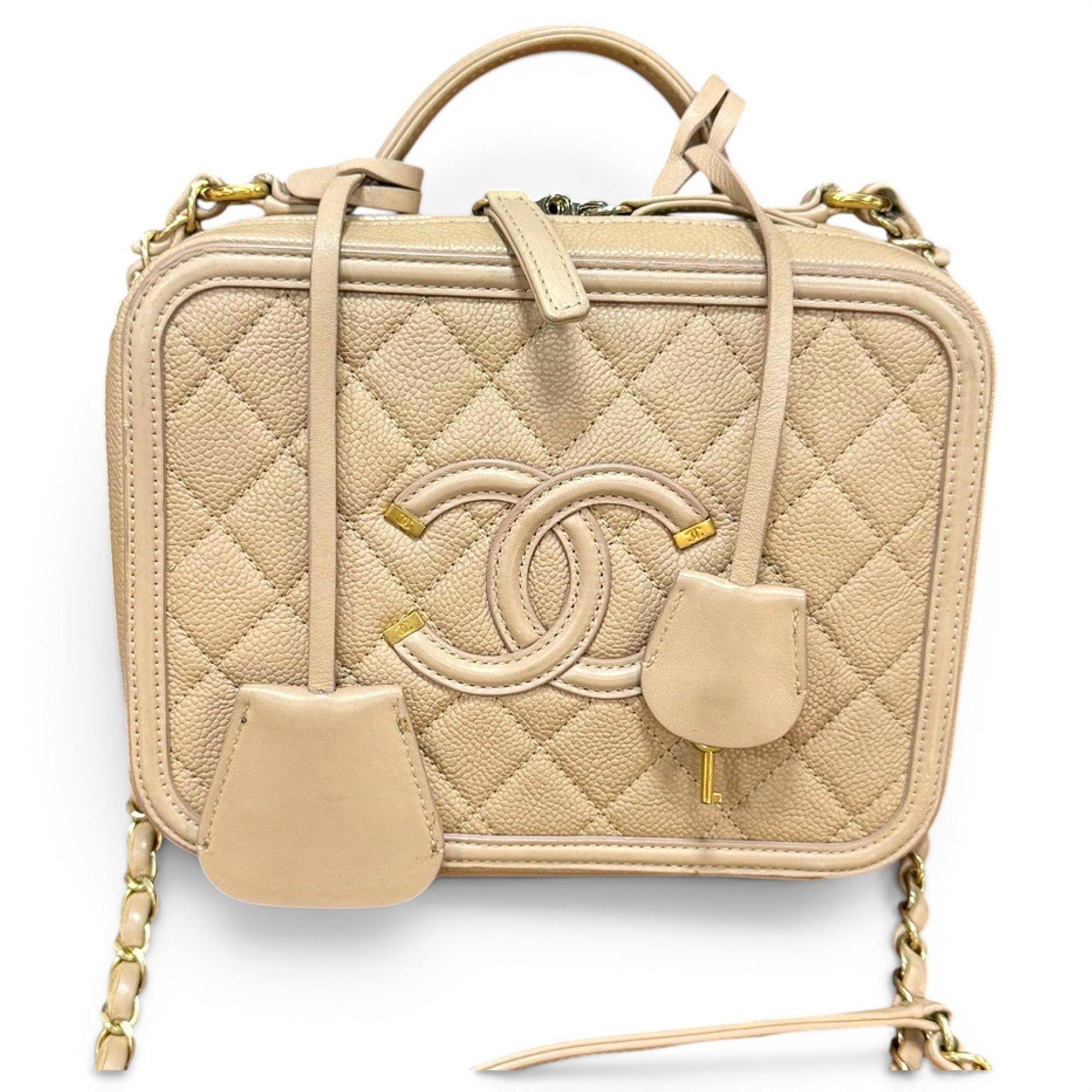 Vanity leather handbag