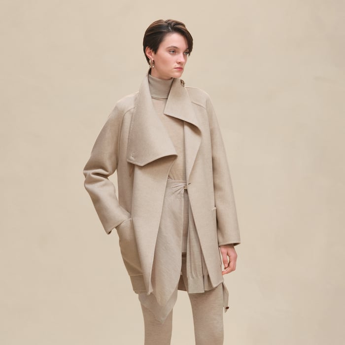 Beige Naturel Cashmere Coat