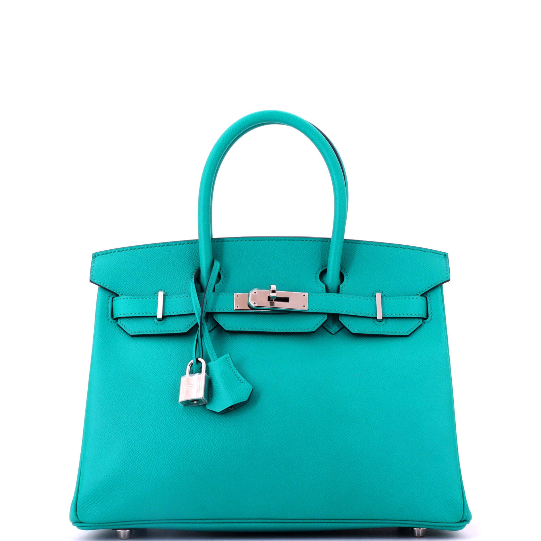 Hermes Birkin Handbag Bleu Paon Epsom with Palladium Hardware 30