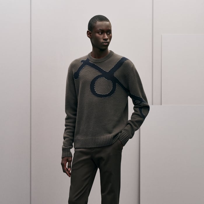 Taupe "Maxi Mors Sellier" Crewneck Sweater
