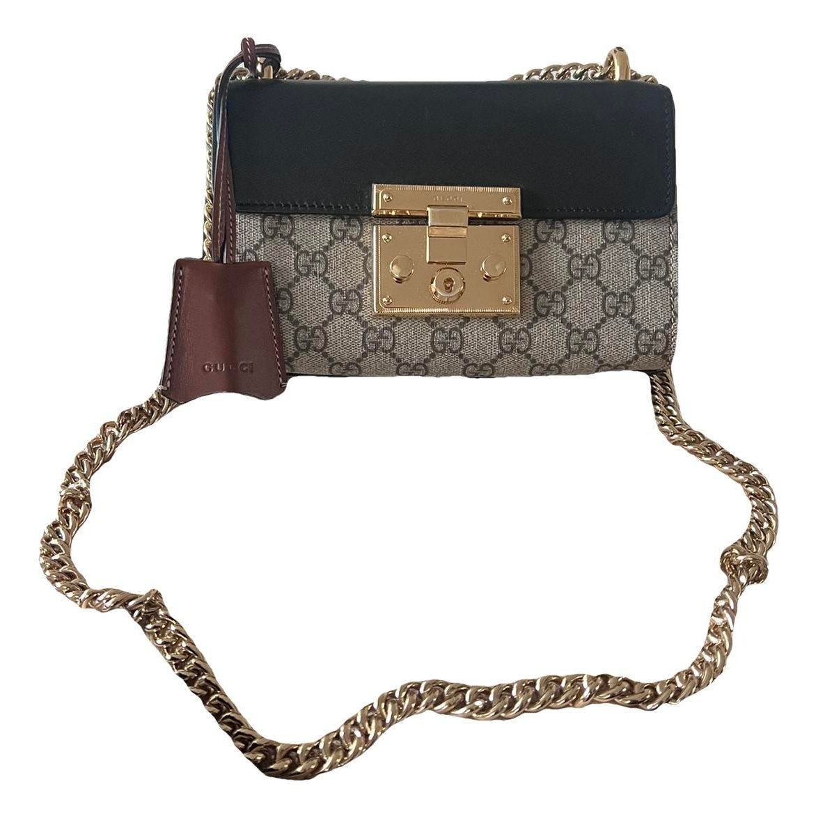 Padlock leather handbag