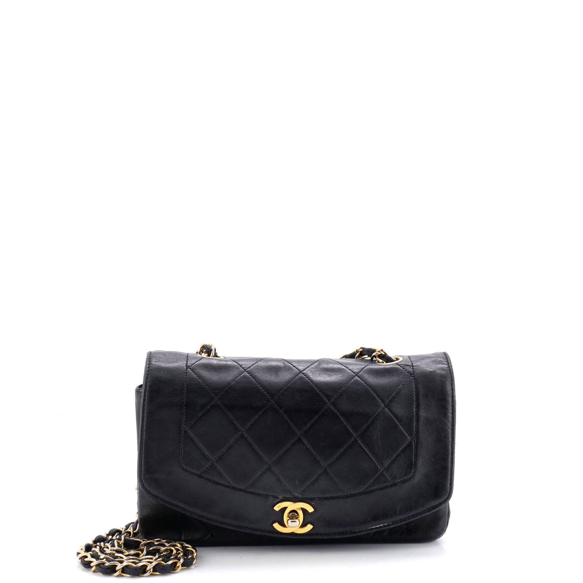 Vintage Diana Flap Bag Quilted Lambskin Small