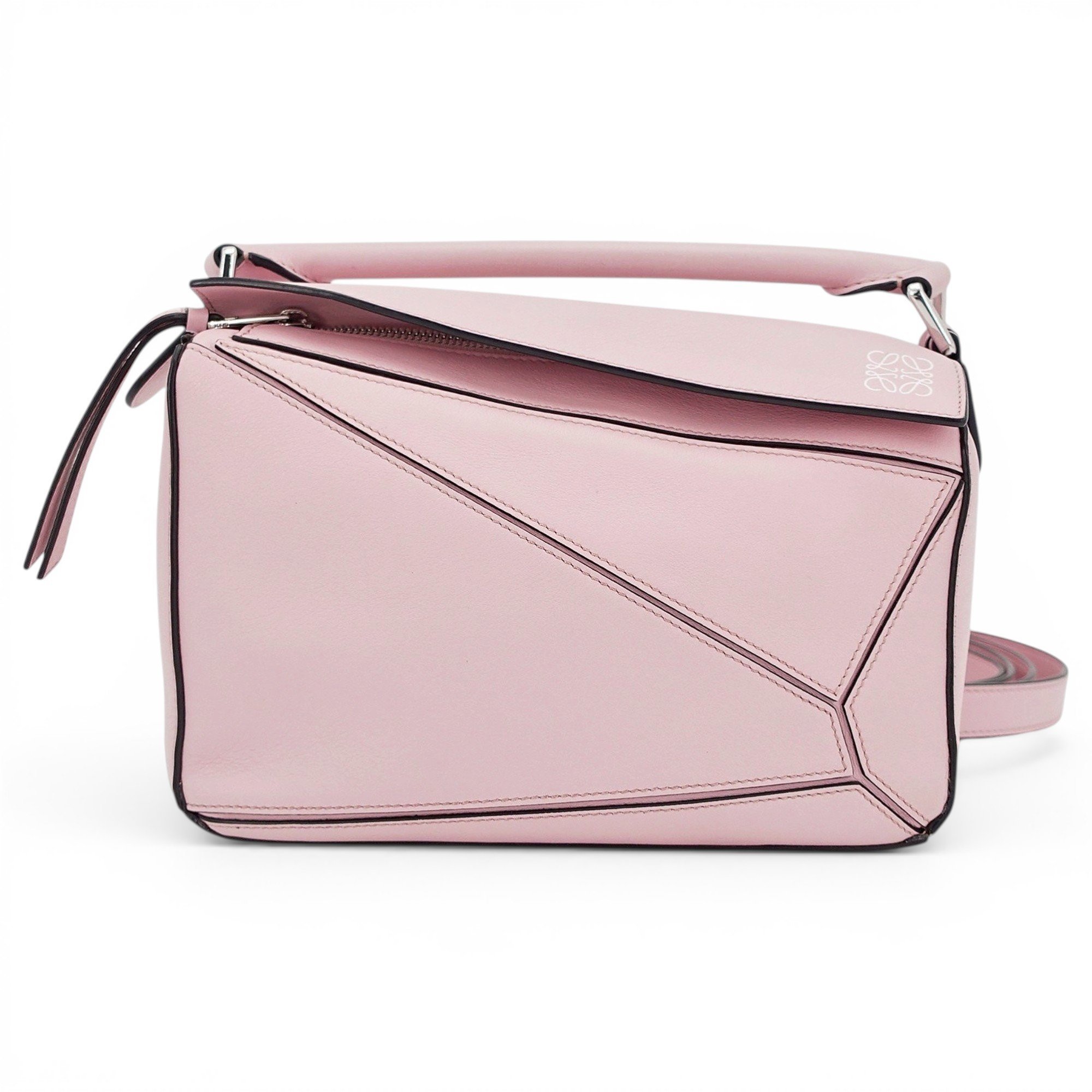 Puzzle leather handbag