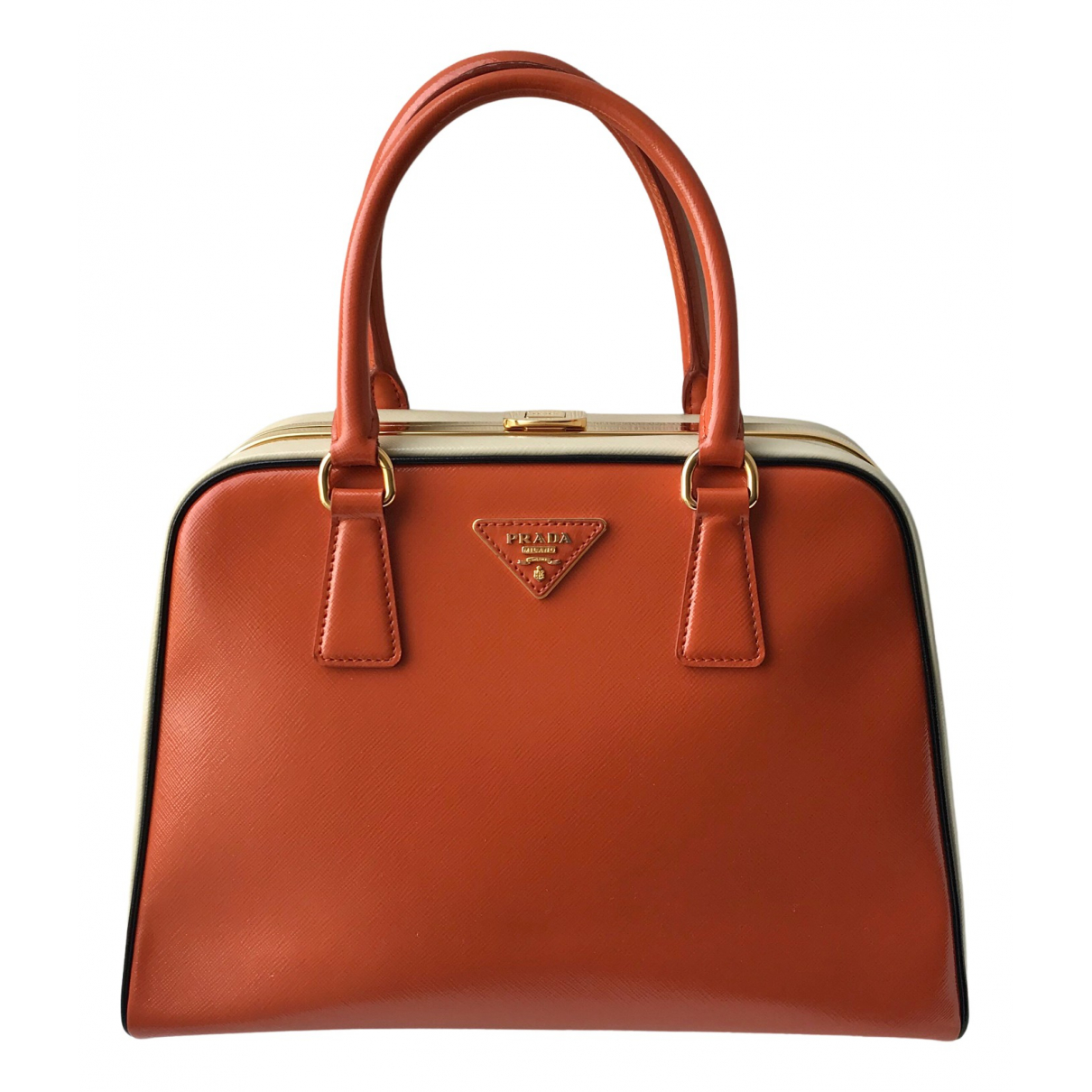 Pyramid leather handbag
