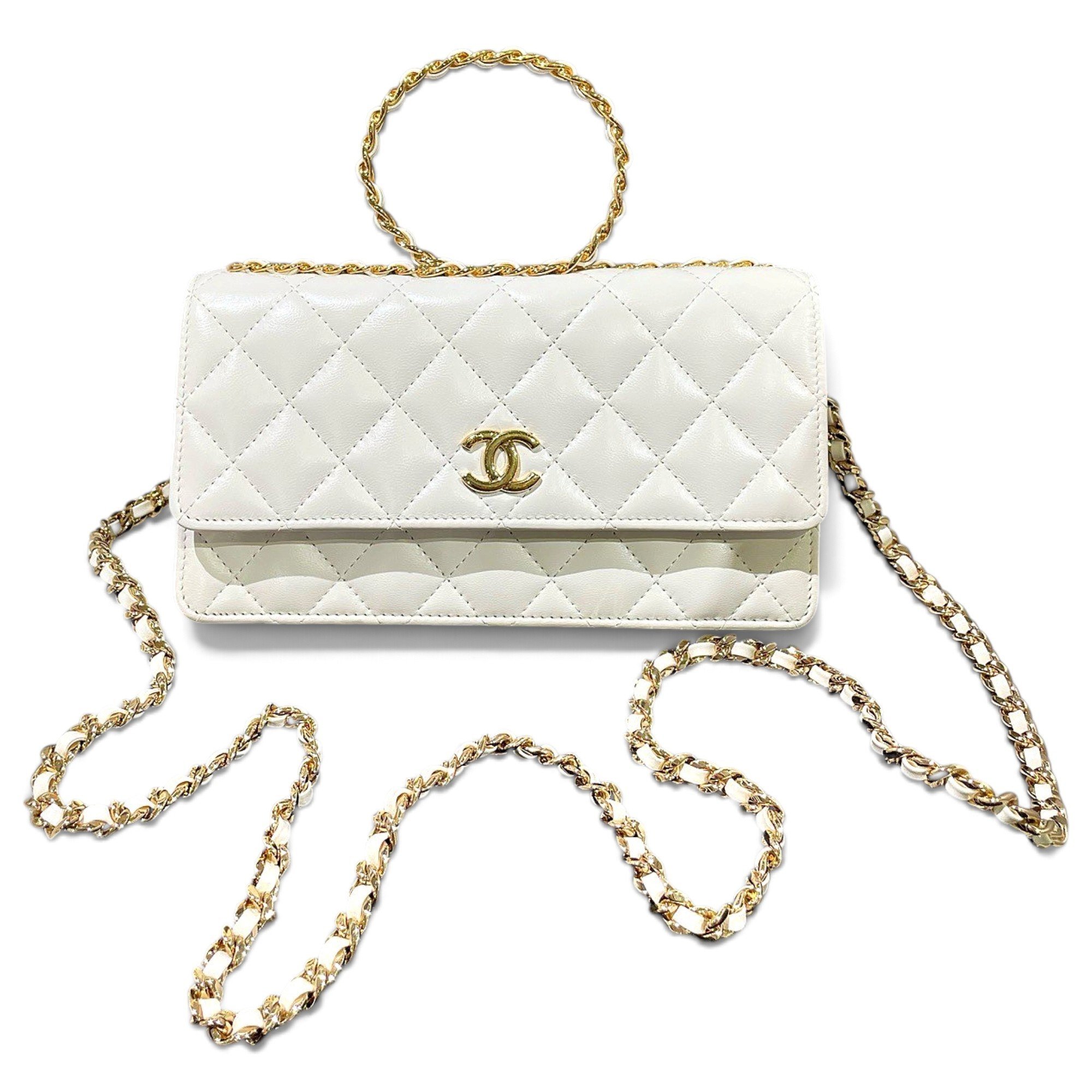 Wallet On Chain leather handbag