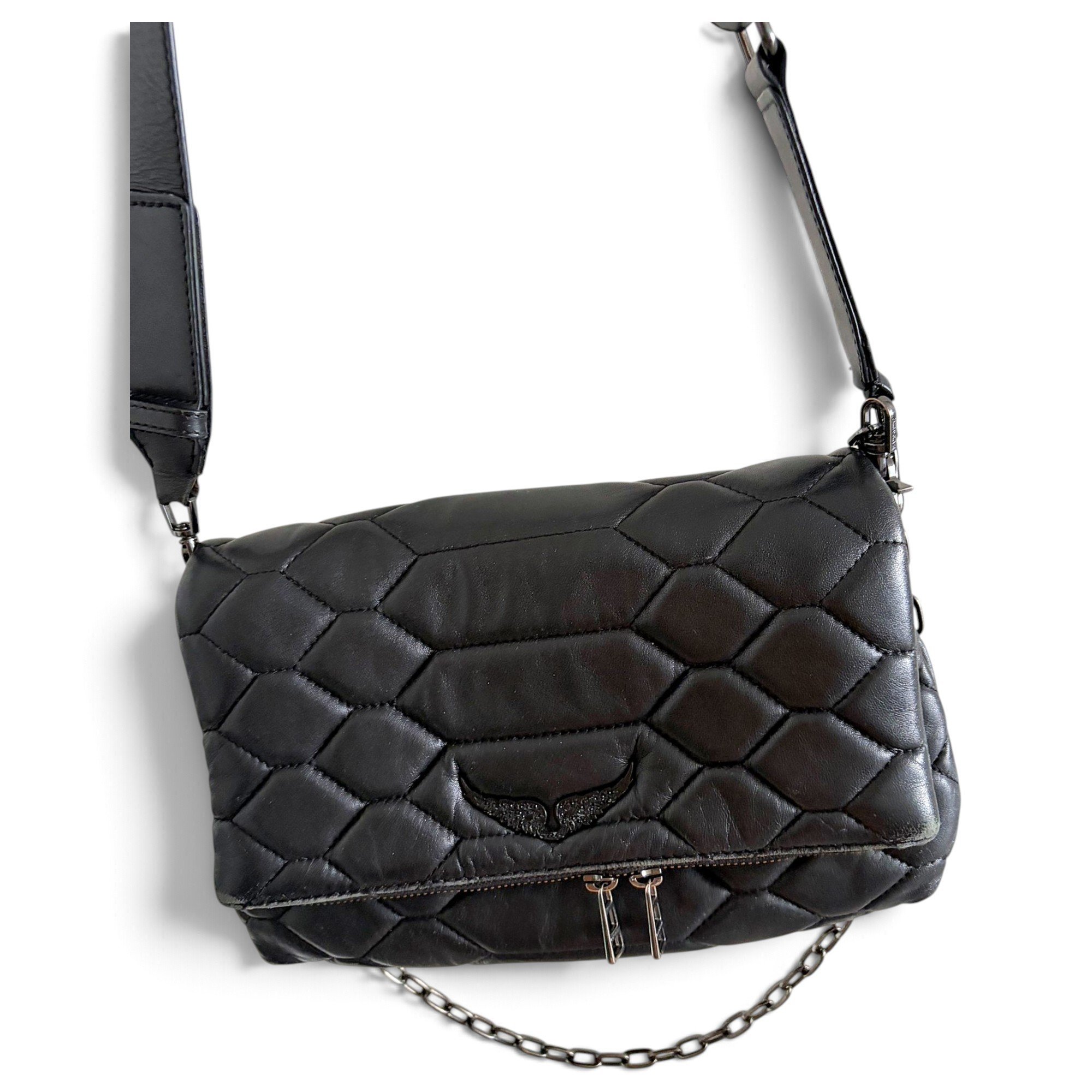 Rock leather clutch bag
