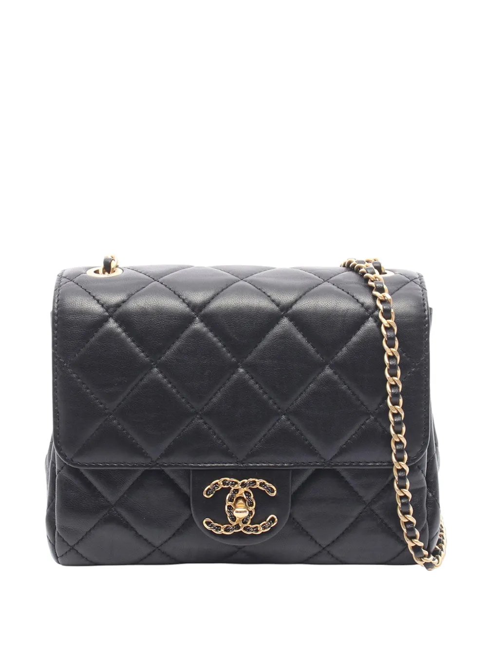 2021-2026 Lambskin CC Square Accordion Flap Chain Bag crossbody bag