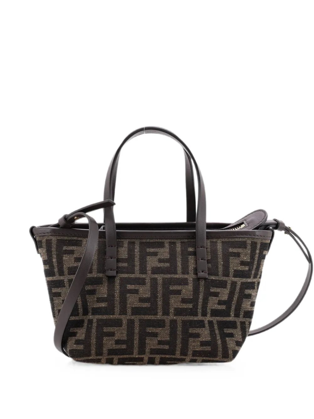 Roll FF Fabric with Leather Mini tote bag