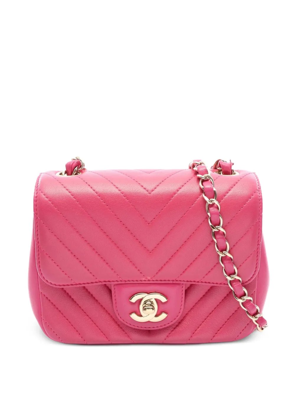 2017-2018chevron-quilted mini bag