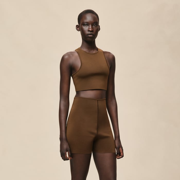 Marron Muschio Silk Shorts