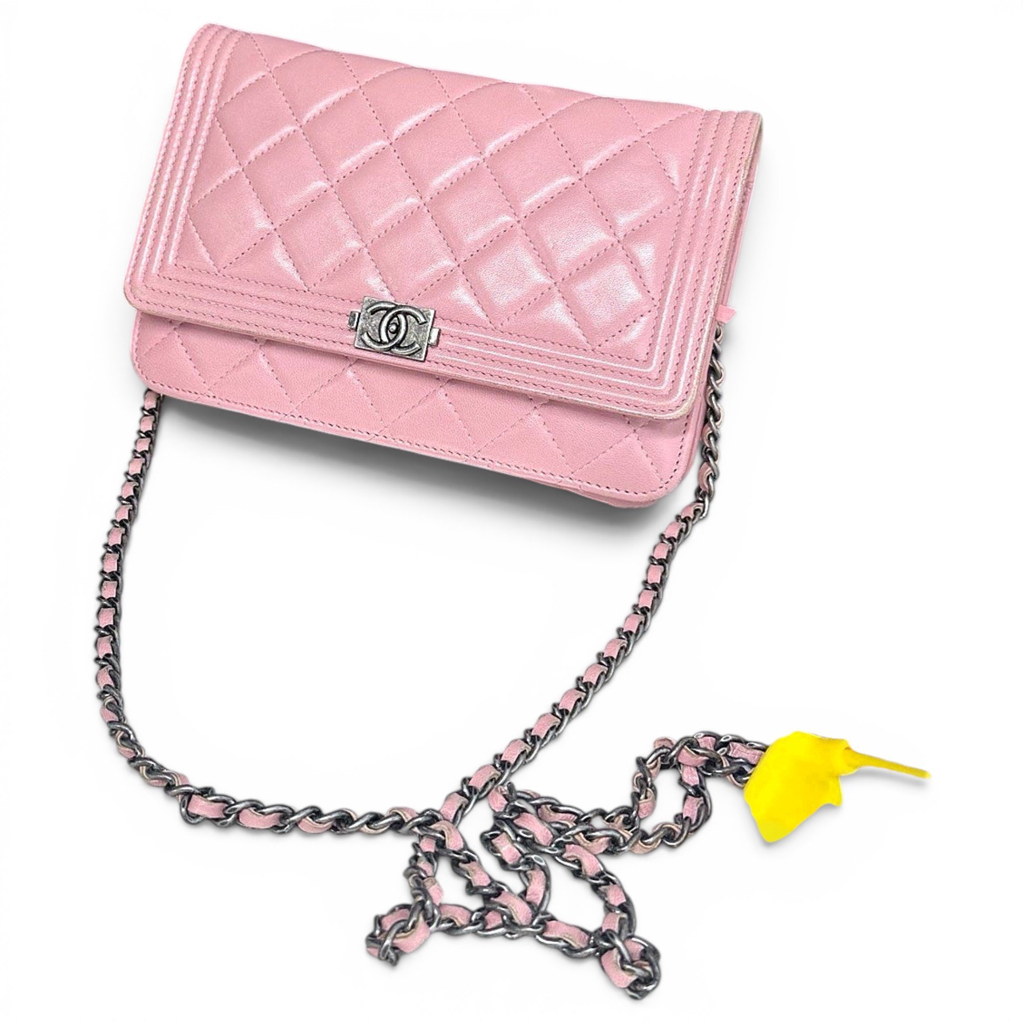 Wallet On Chain Boy Half Flap leather crossbody bag