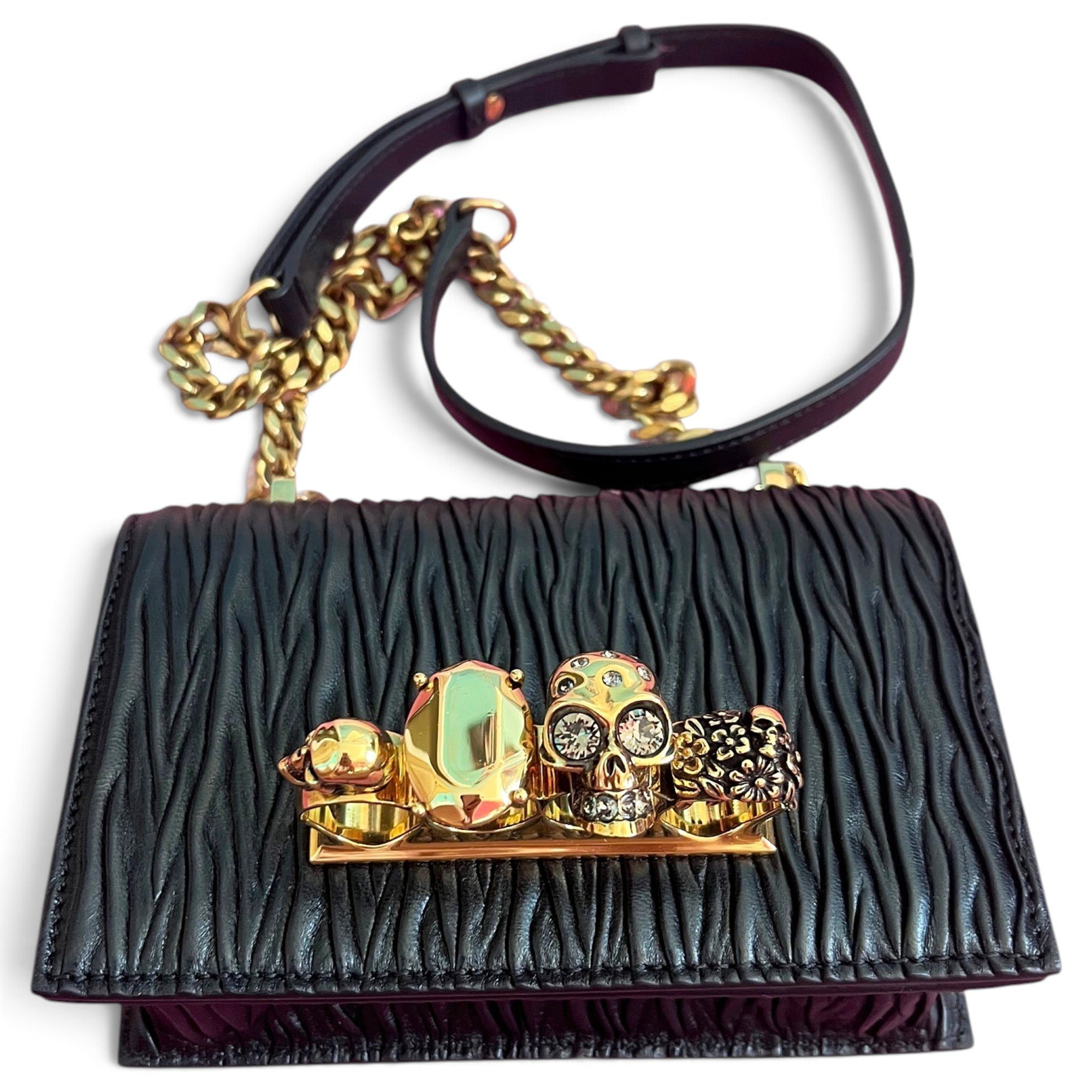 Knuckle leather handbag