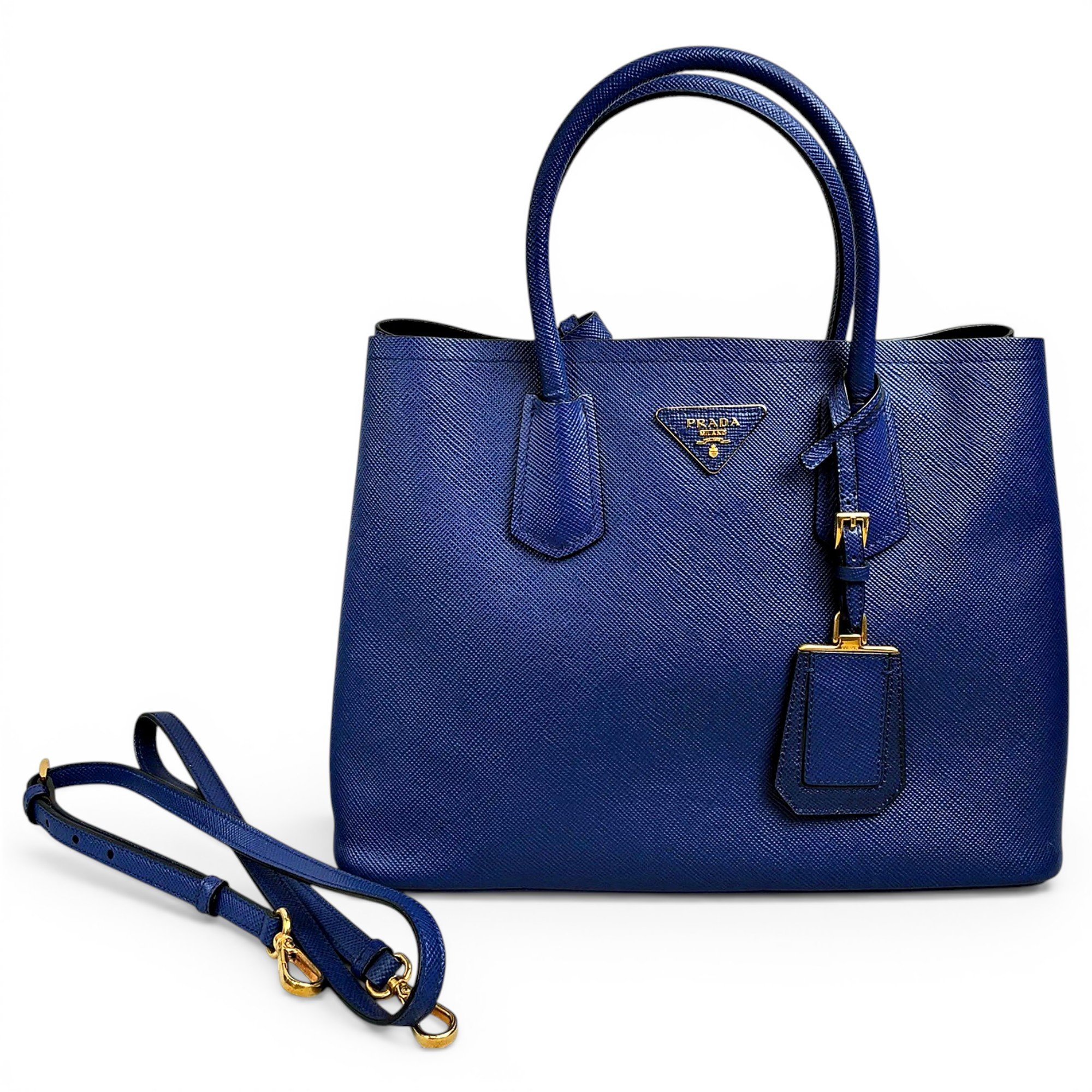 Double leather crossbody bag