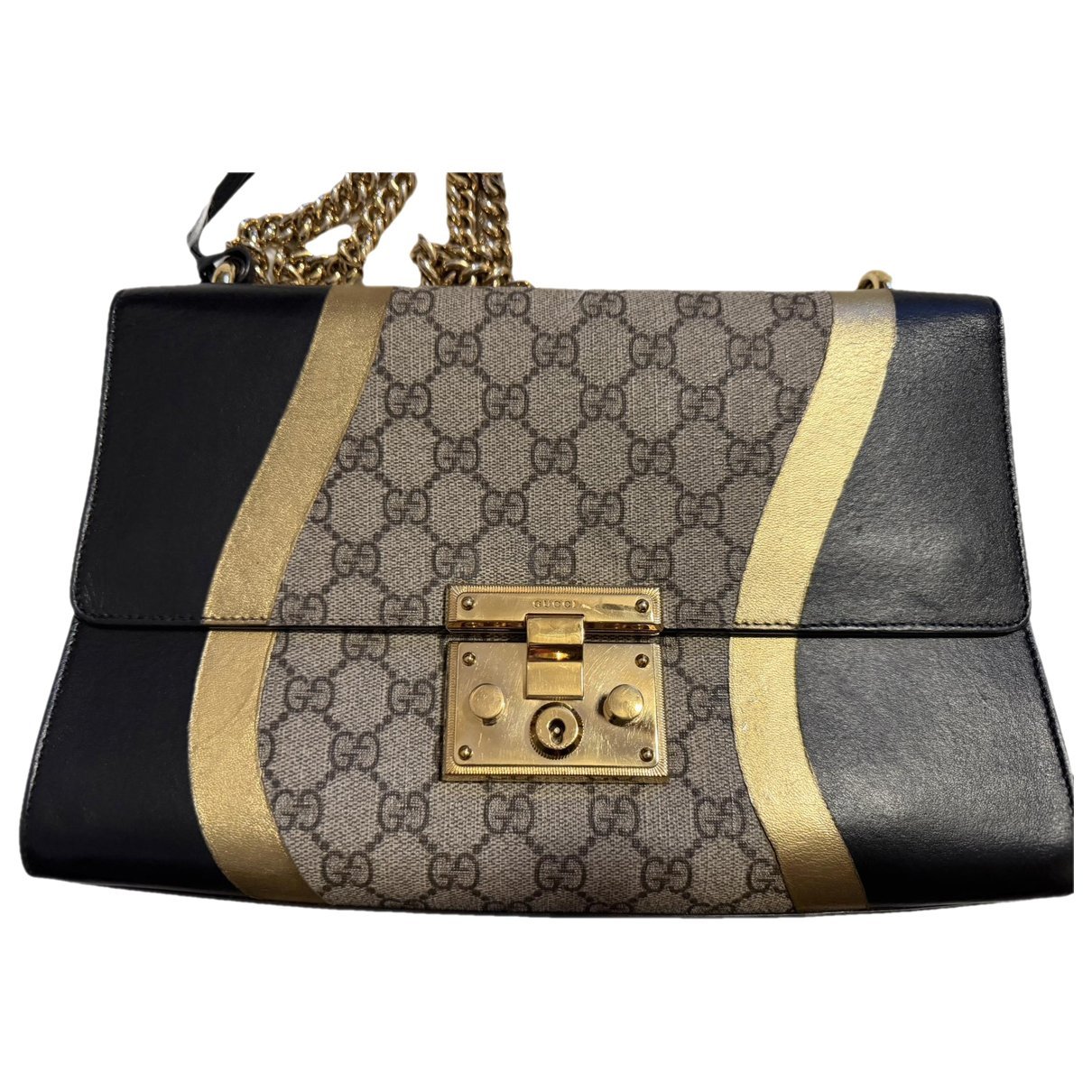 Padlock leather handbag