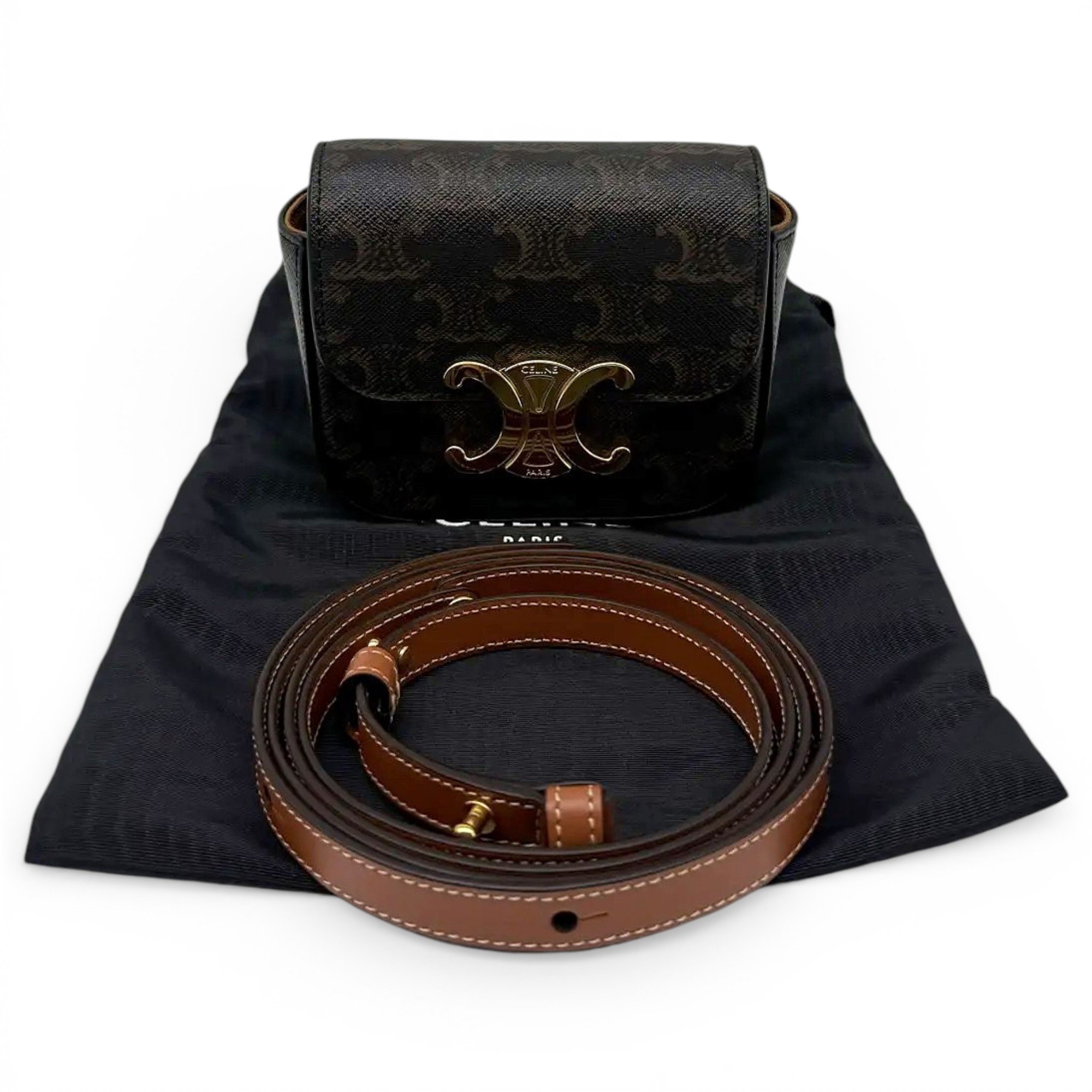 Triomphe vinyl handbag