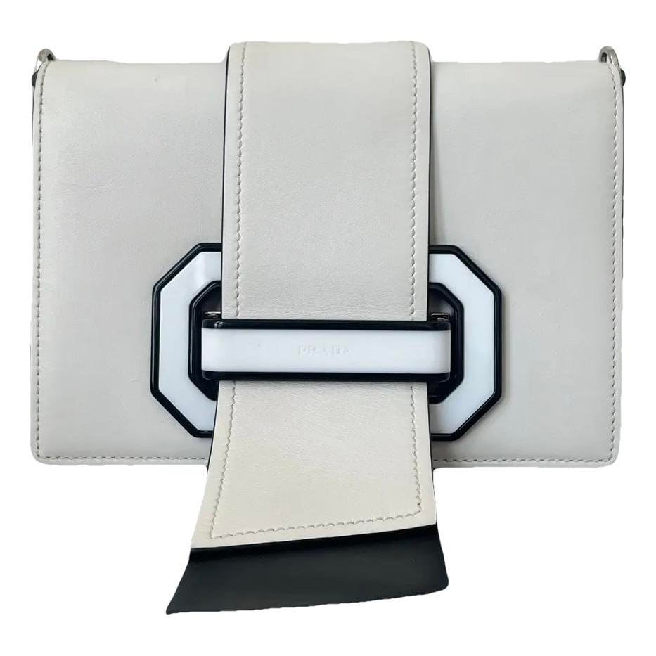 Ribbon leather crossbody bag