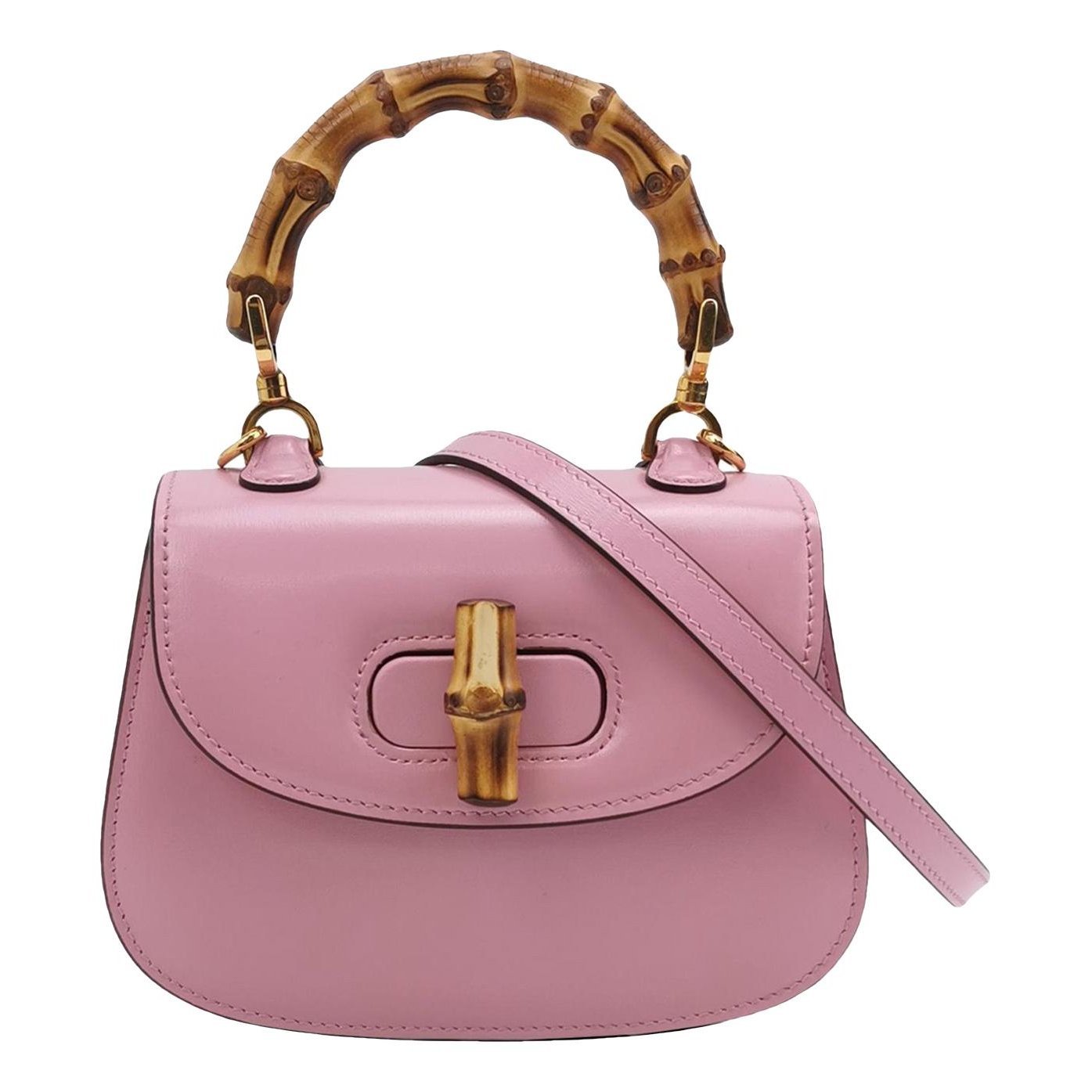 Convertible Bamboo Top Handle leather handbag