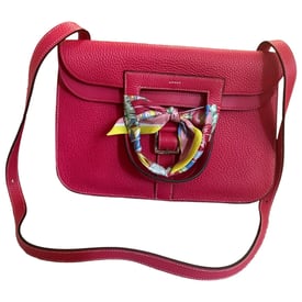 Hermes Halzan 31 Handbag Rouge Casaque Clemence Leather