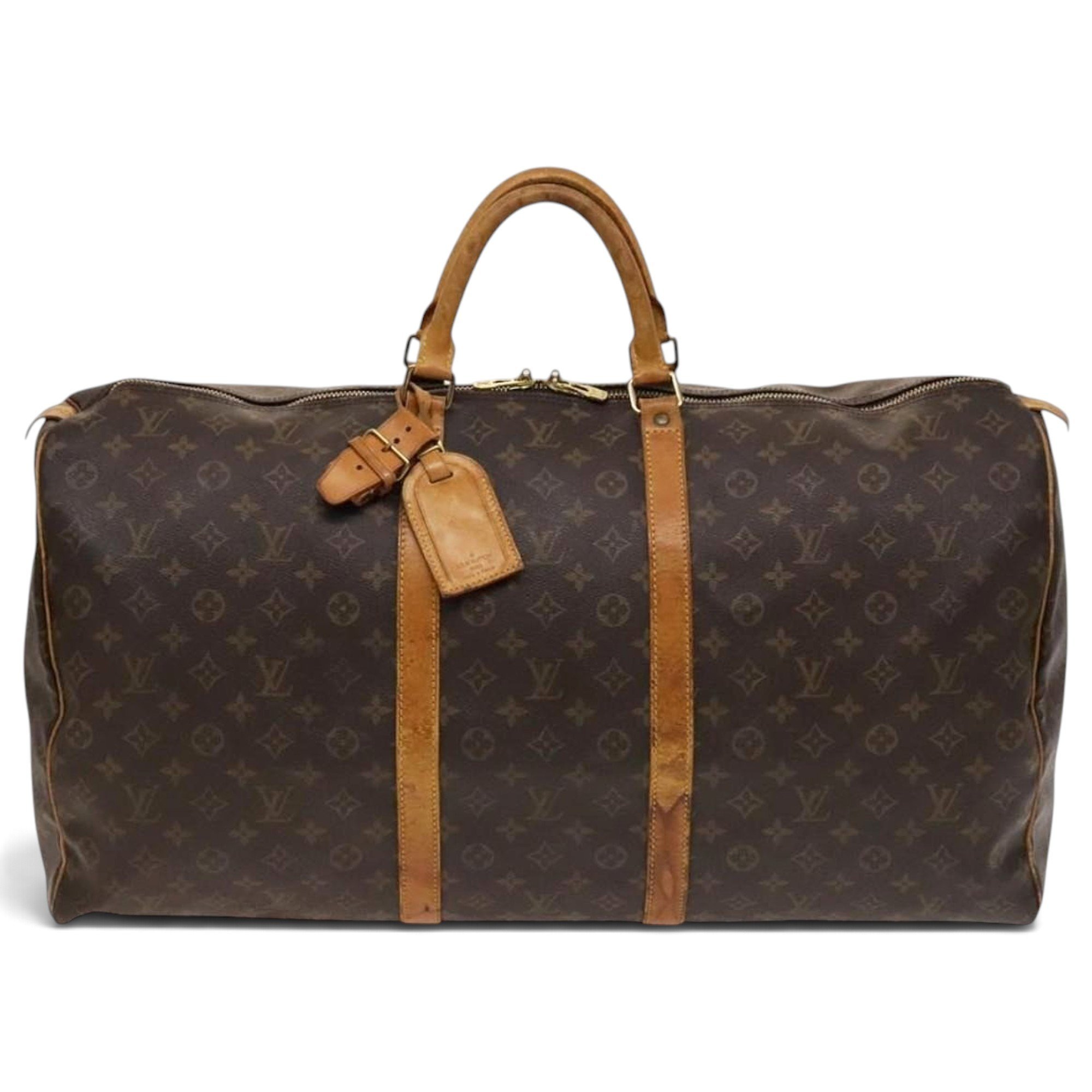 Louis Vuitton Keepall leather travel bag