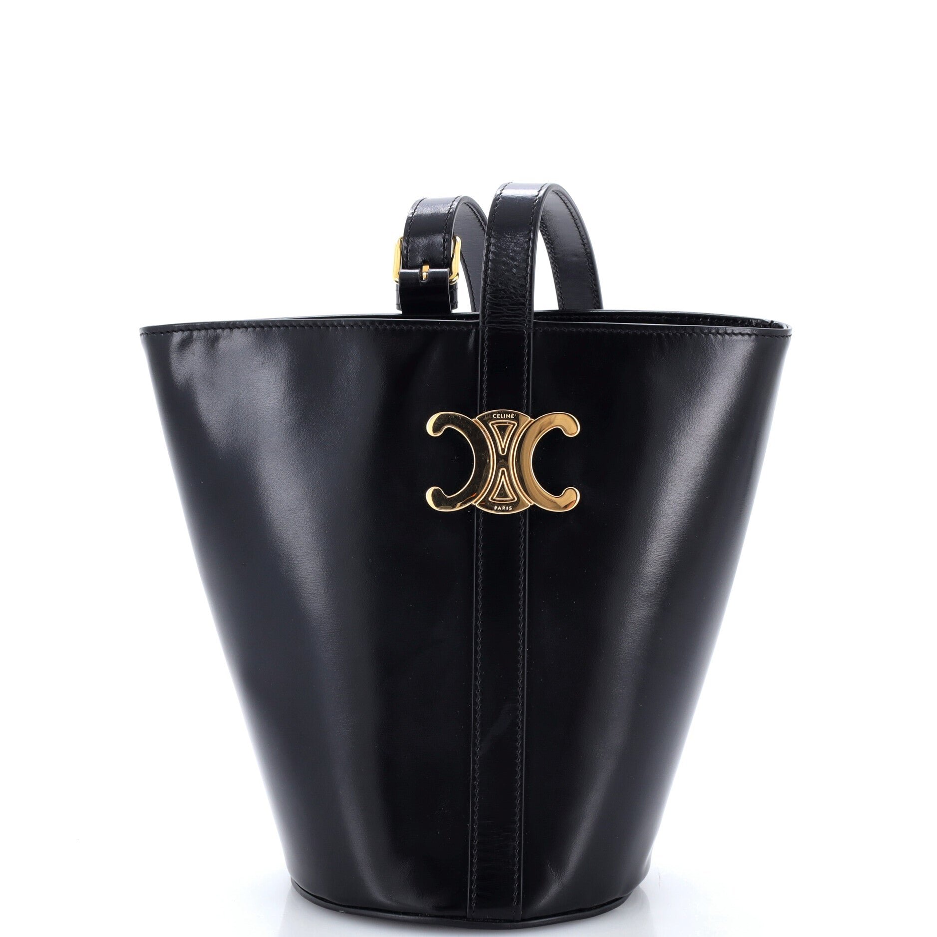 Triomphe Bucket Bag Shiny Calfskin