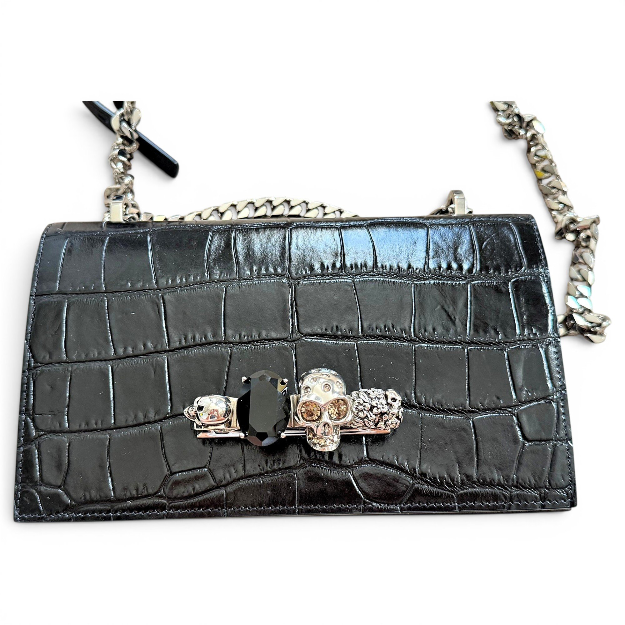 Knuckle leather satchel