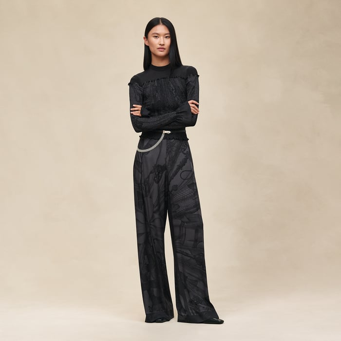 Noir "Soleil De Soie Poudre" Pants
