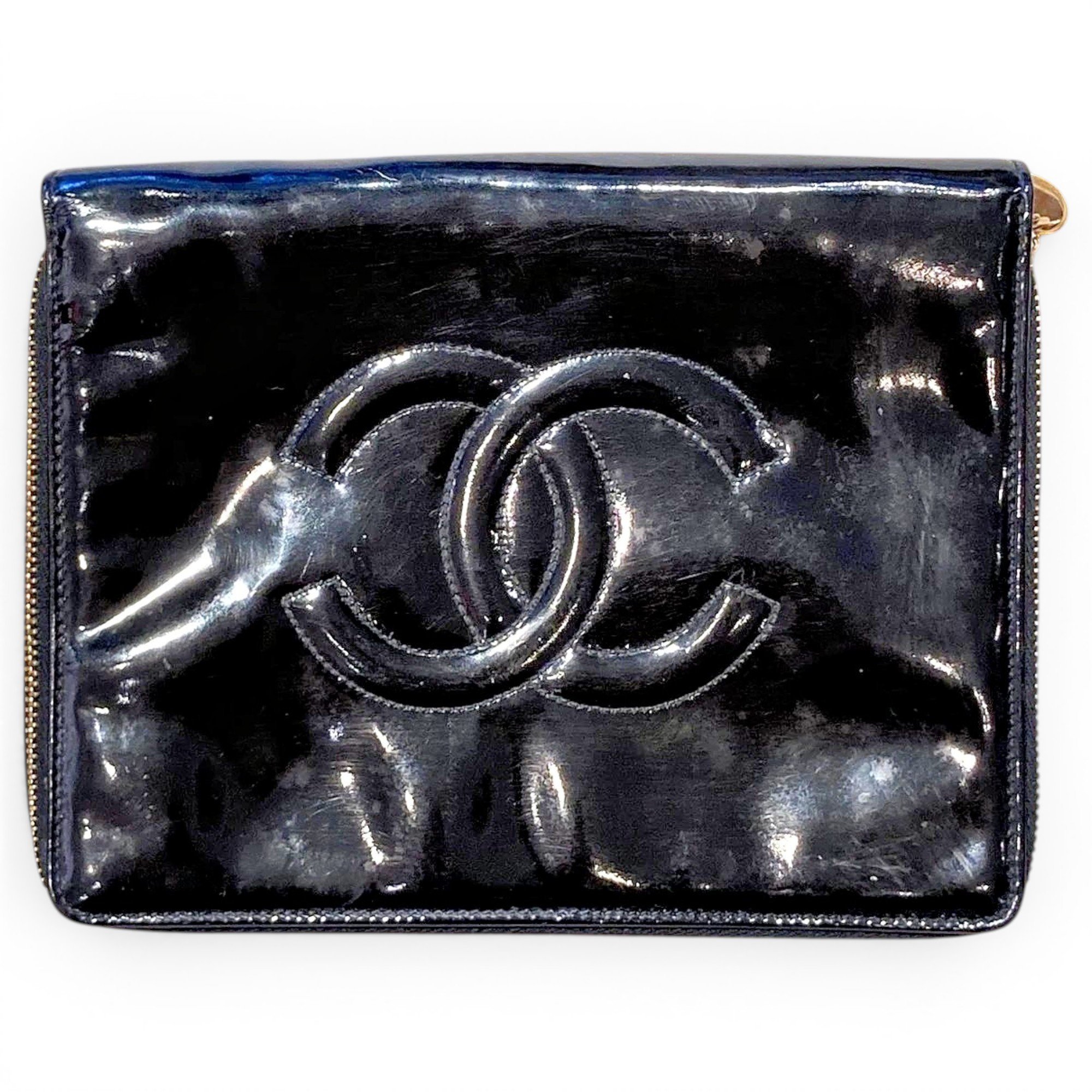 Patent leather clutch bag