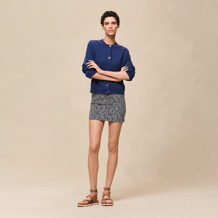 Bleu Outremer Cashmere Long-sleeve Cardigan