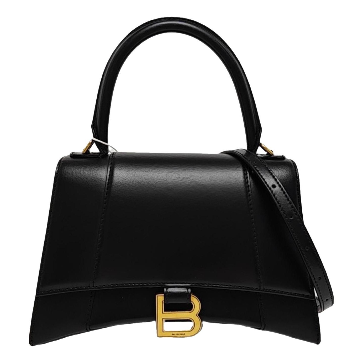 Hourglass leather handbag