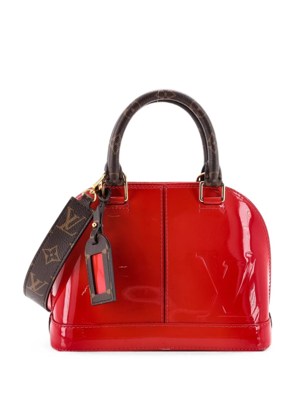 Alma Handbag Vernis with Monogram Canvas BB satchel