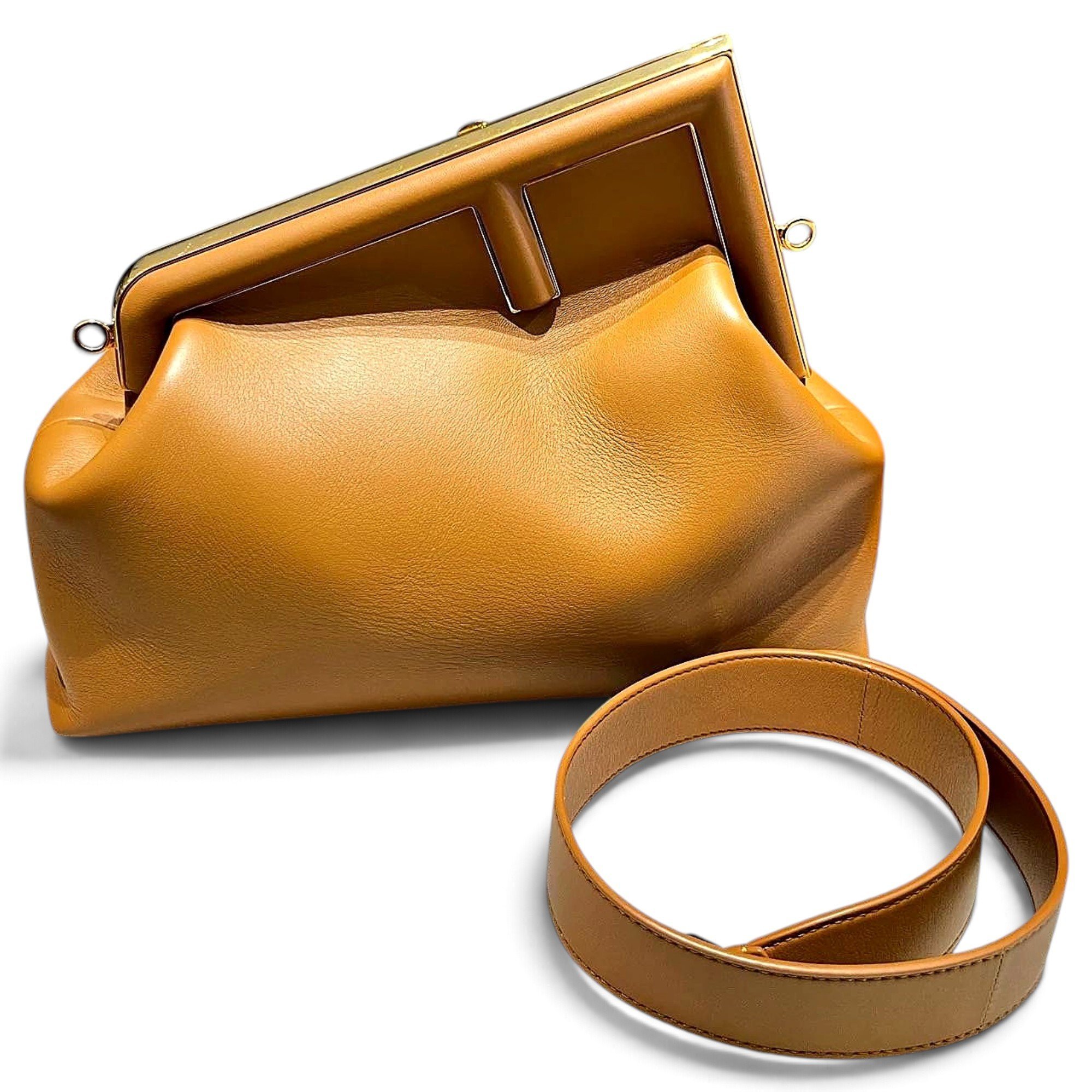 First leather handbag