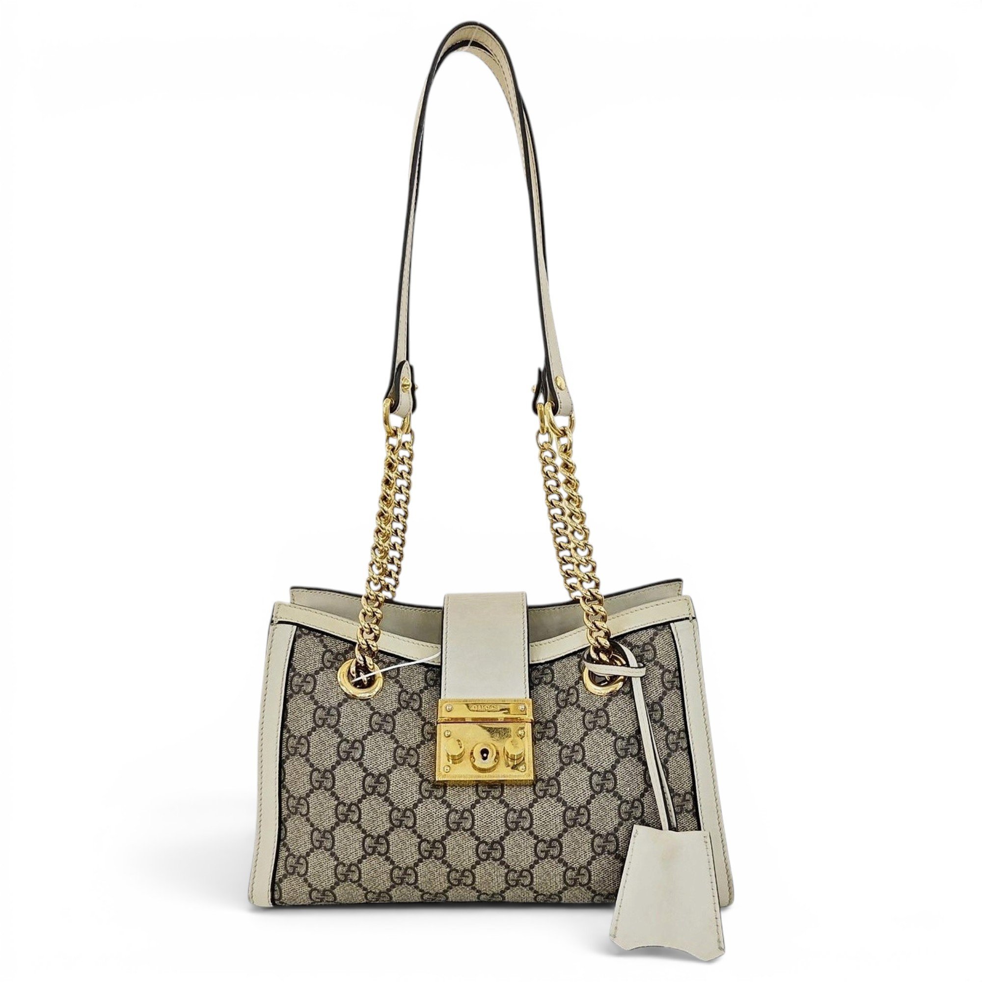 Padlock leather handbag