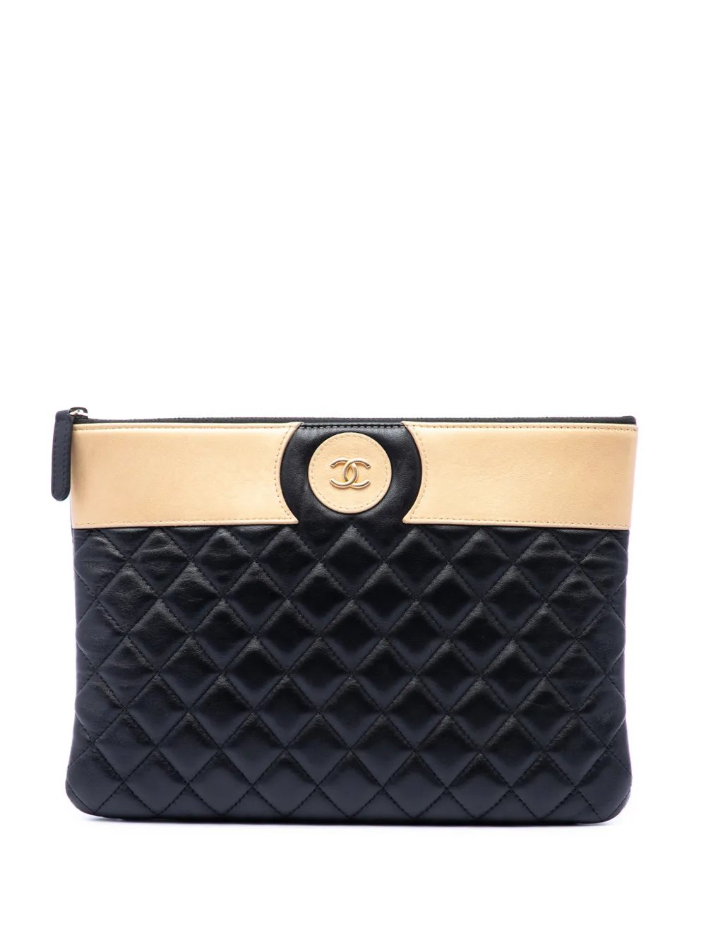 2017-2018 CC Bicolor Quilted Lambskin clutch bag