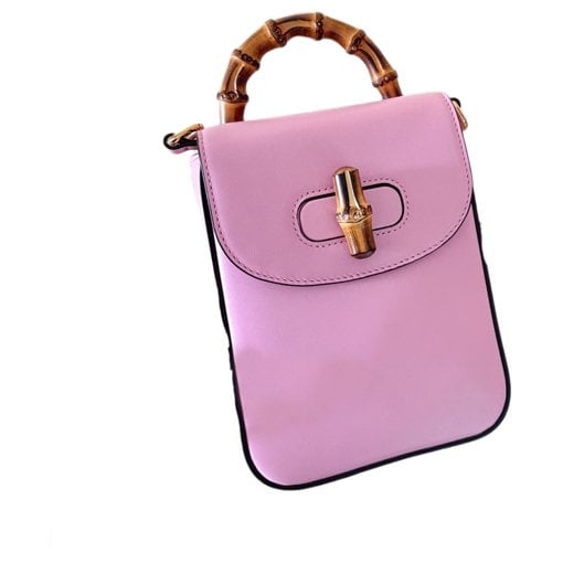 Bamboo leather crossbody bag