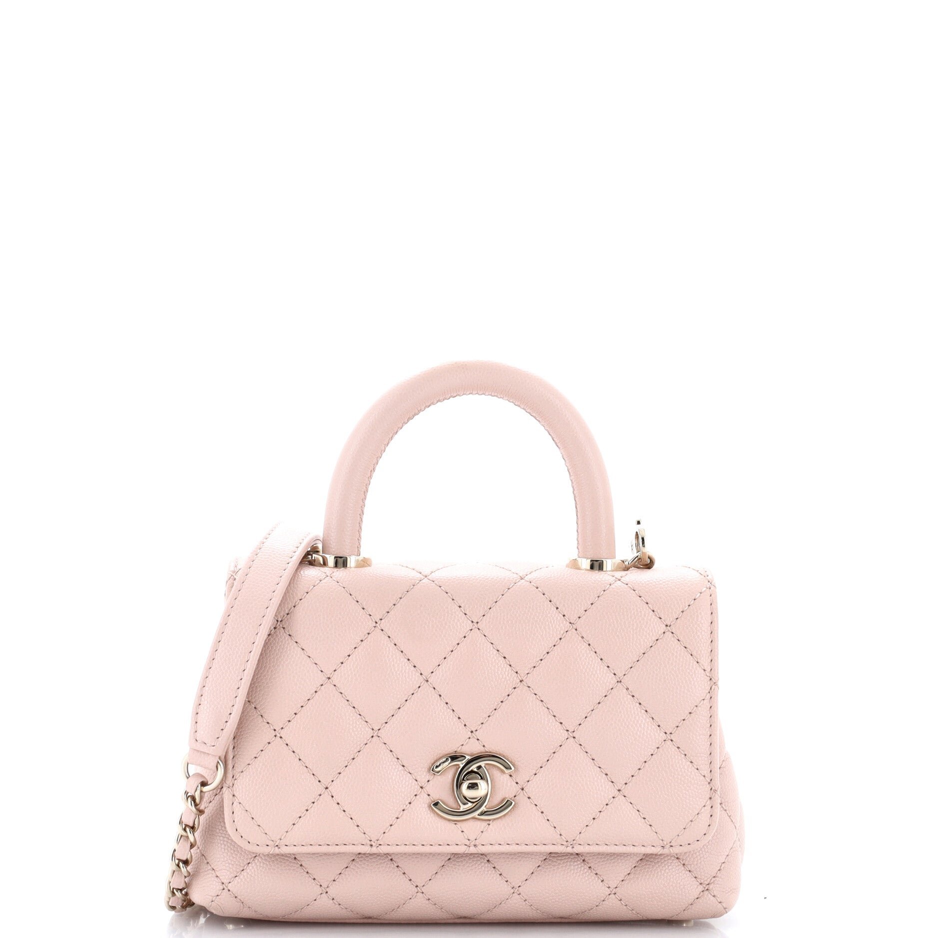 Coco Top Handle Bag Quilted Caviar Extra Mini