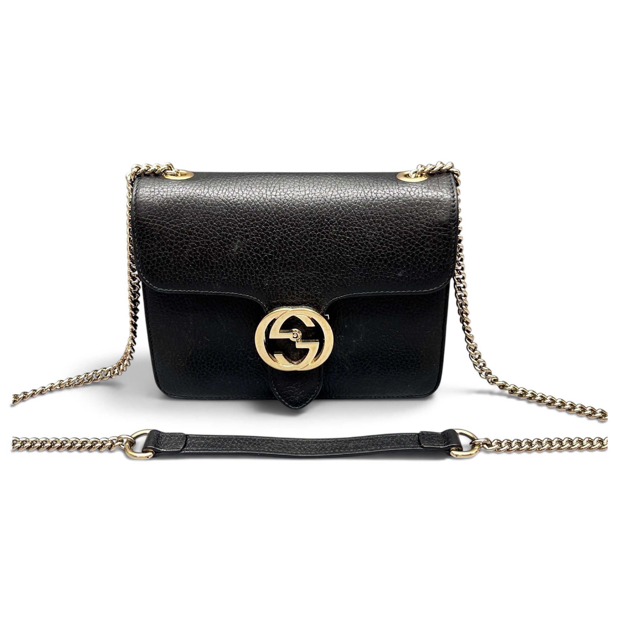 Interlocking leather handbag