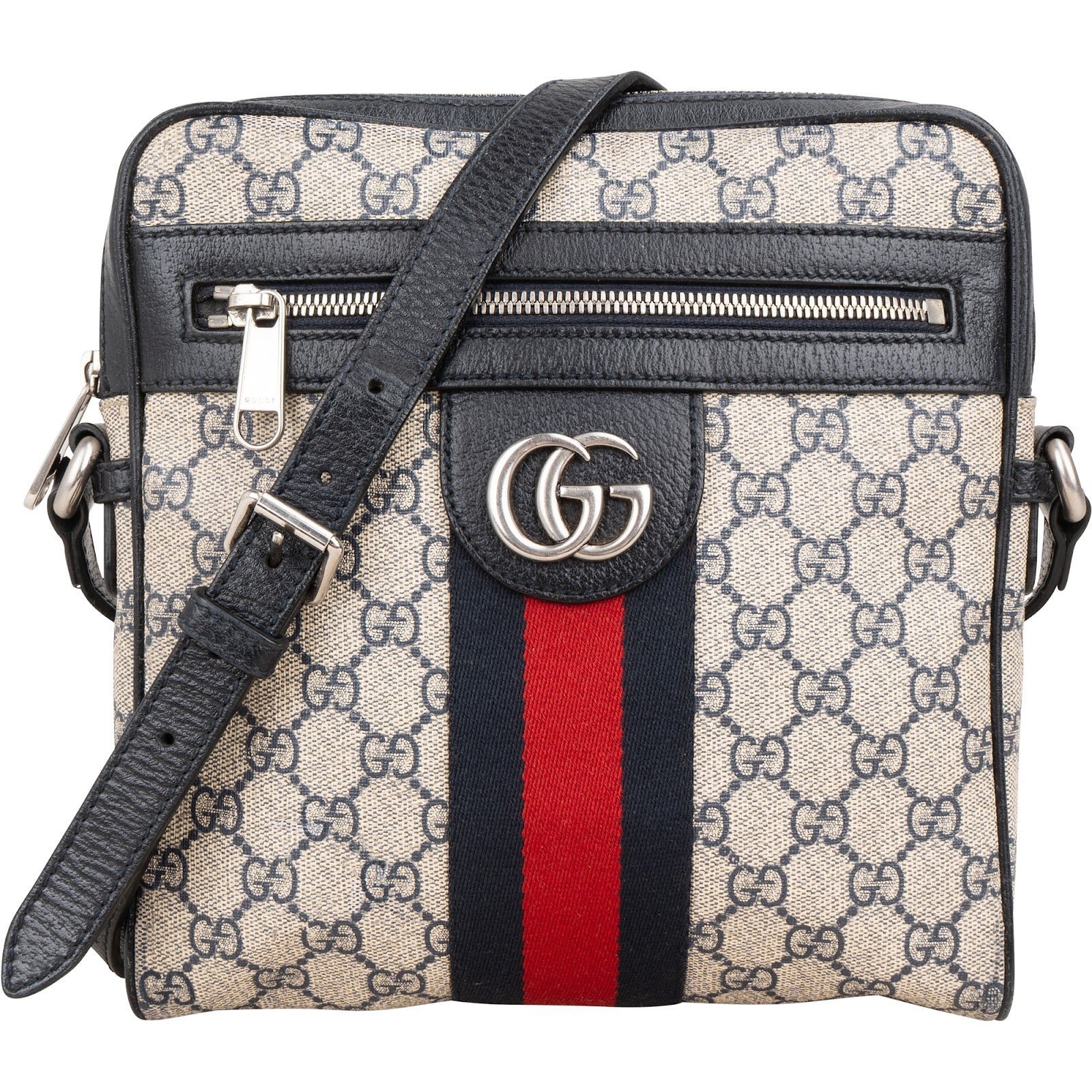 Ophidia Compartment Messenger leather crossbody bag