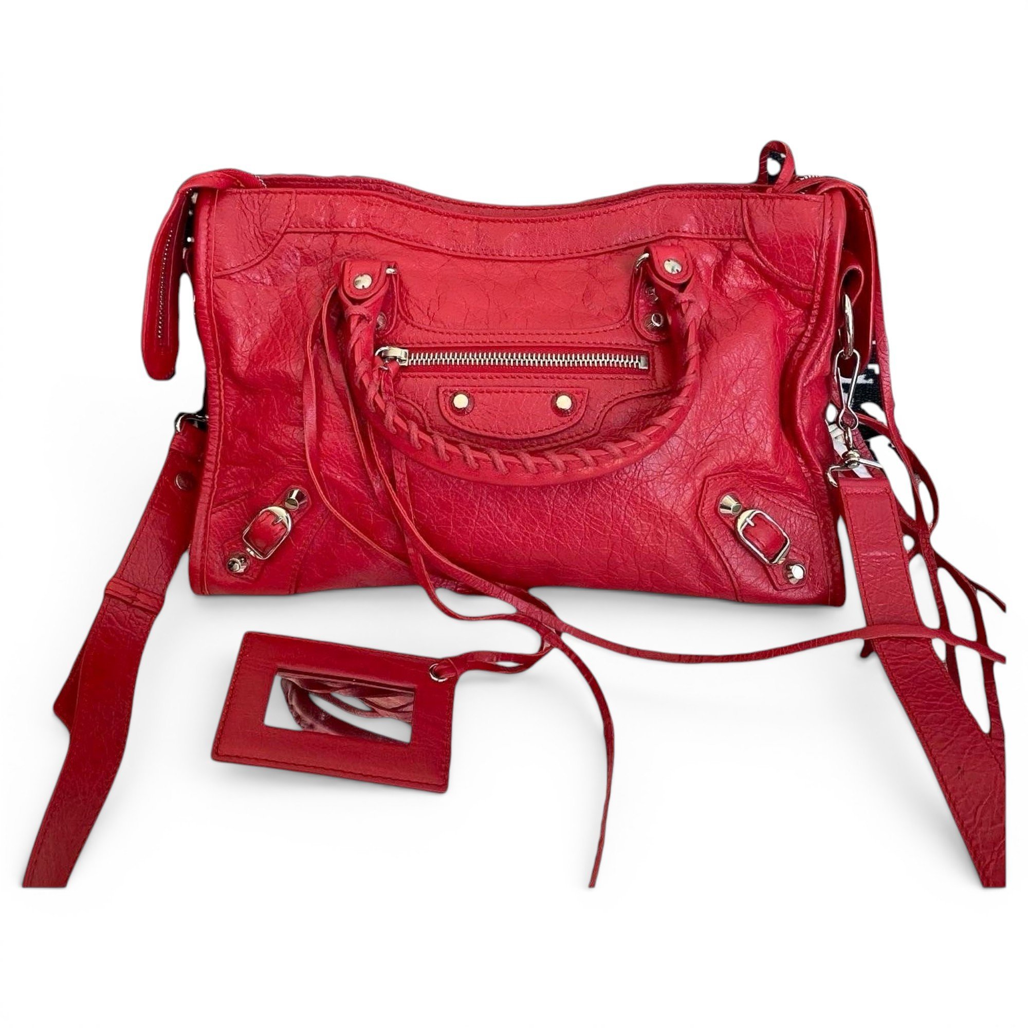 City leather handbag