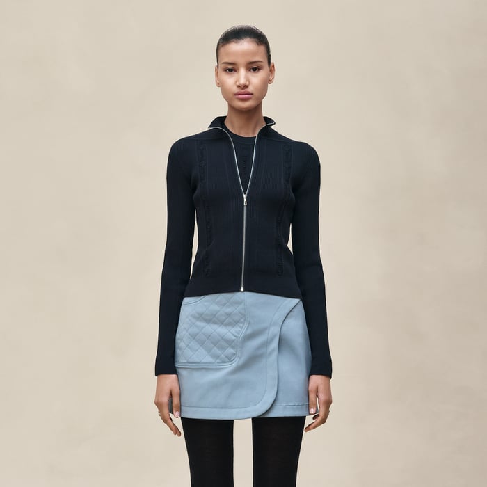 Bleu Noir Zipped Cardigan